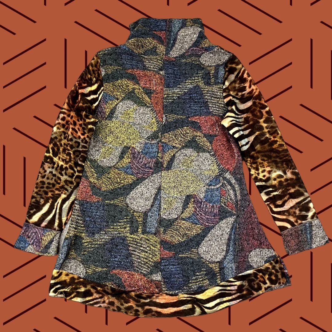 Vintage VARIATIONS Dress Womens XL Wearable Art Funky Leopard Layered Tunic Long Sleeve Size XL / US 12-14 / IT 48-50 - 1 Thumbnail