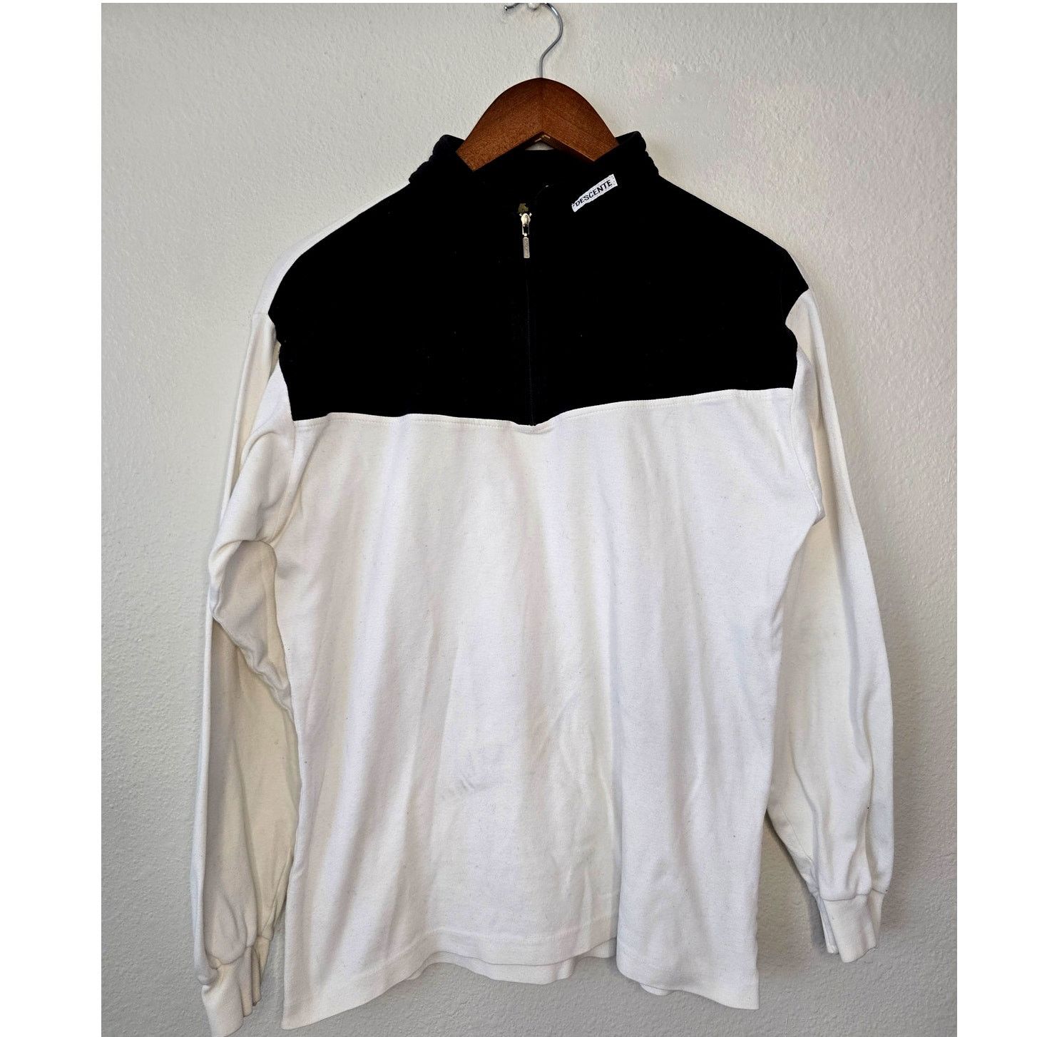 Descente Vintage Descente Pullover Sweater White 1/4 zip M Sweatshirt Size US M / EU 48-50 / 2 - 1 Thumbnail