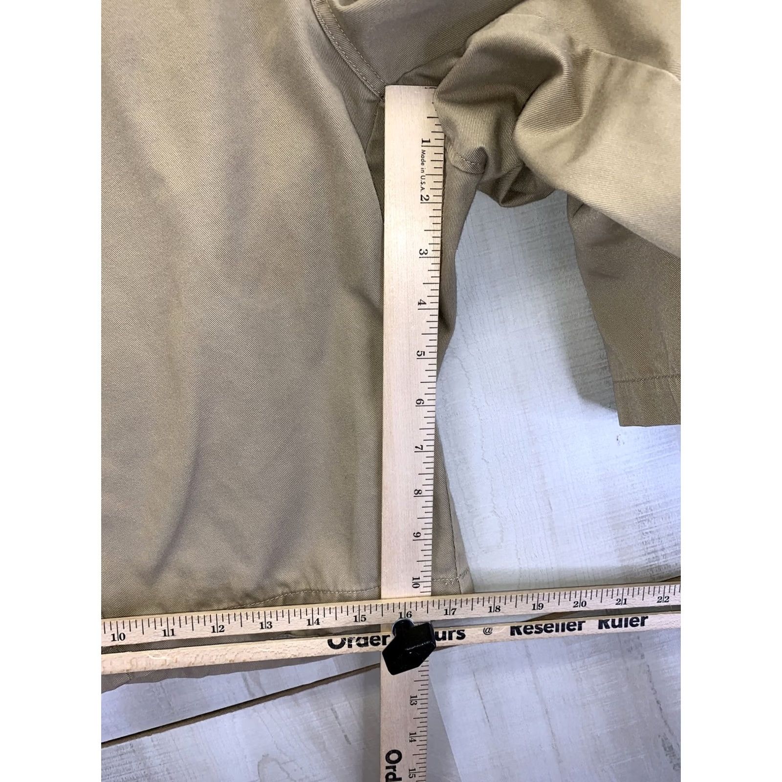 Fox Racing Fox Racing Mens Khaki Chino Shorts Size 29-8404 Regular 29in Beige Cotton Blend Front Flat Embroidered Logo Casual Travel Mens Shortings Size US 29 - 3 Thumbnail
