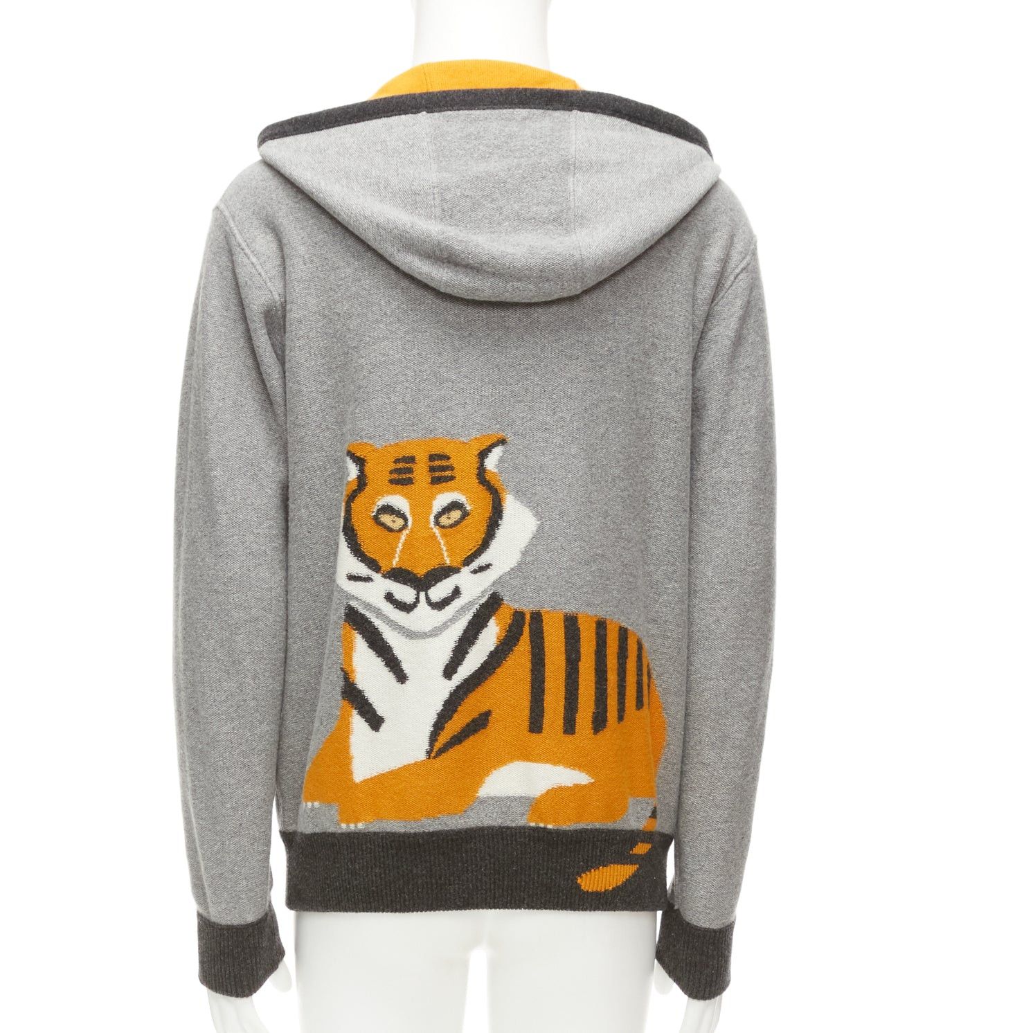 Loro Piana LORO PIANA 100% baby cashmere grey tiger print reversible hoodie zip up M Size US M / EU 48-50 / 2 - 1 Thumbnail