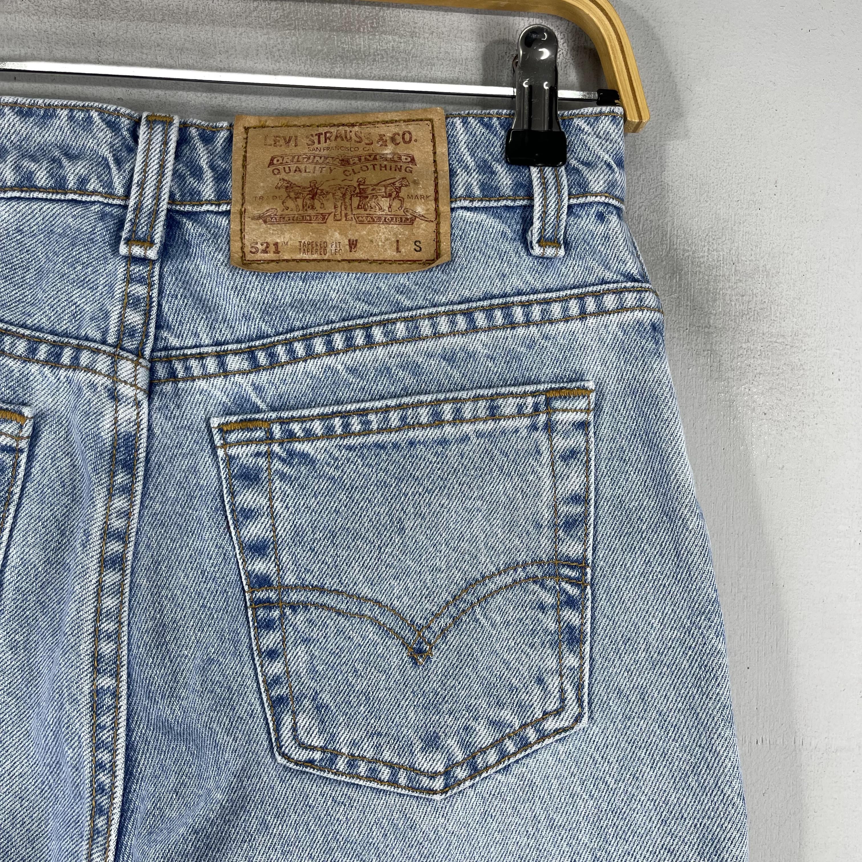 Levi's × Vintage Vintage Levis 521 Distressed Tapered Fit Petite Women Jeans Size 27" / US 4 / IT 40 - 8 Thumbnail