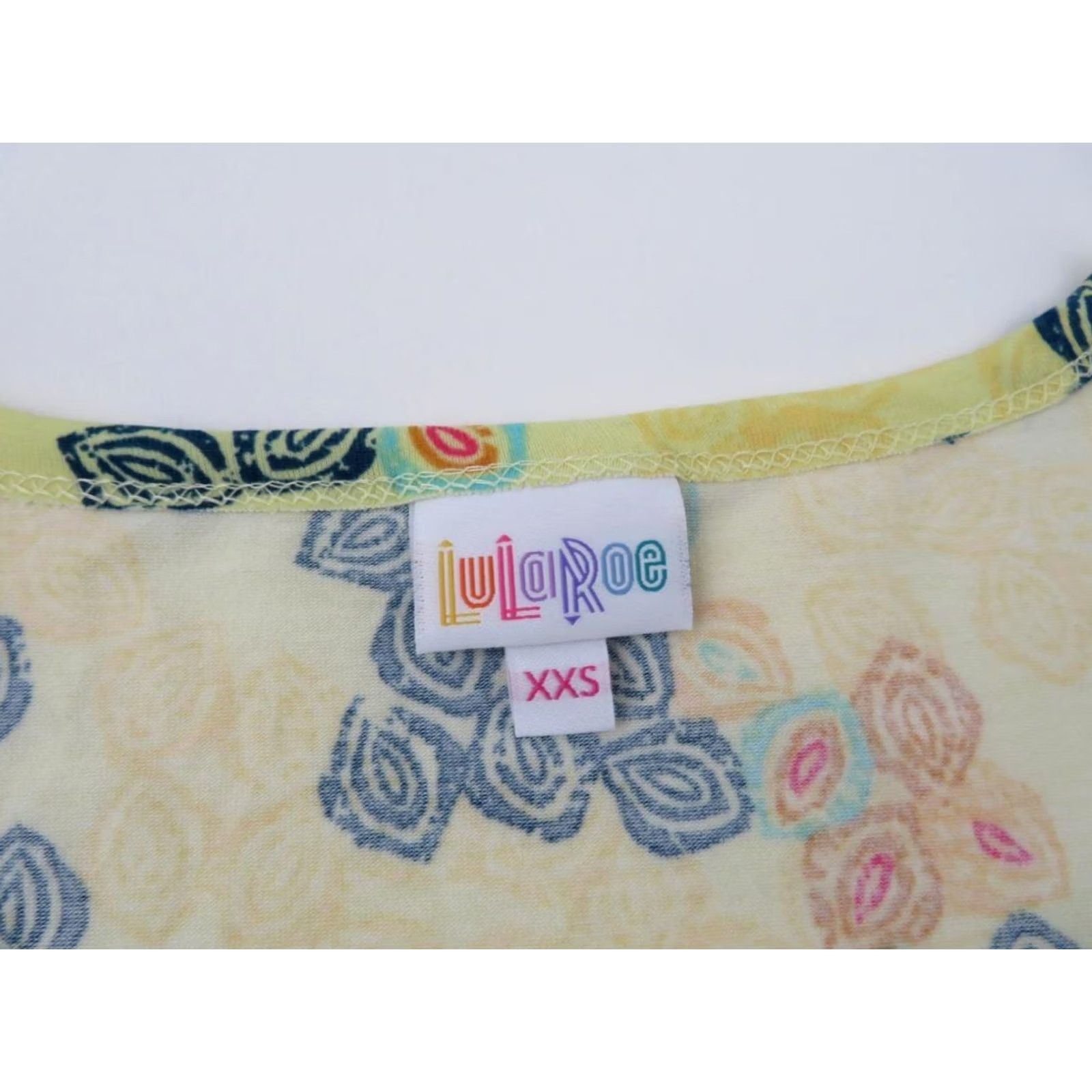 Vintage LuLaRoe Nicole Dress Womens XXS Geometric Yellow Blue Orange 2XS Fit & Flare Knee Length A-Line Casual Shirt? Size XXS / US 00 / IT 34 - 6 Thumbnail