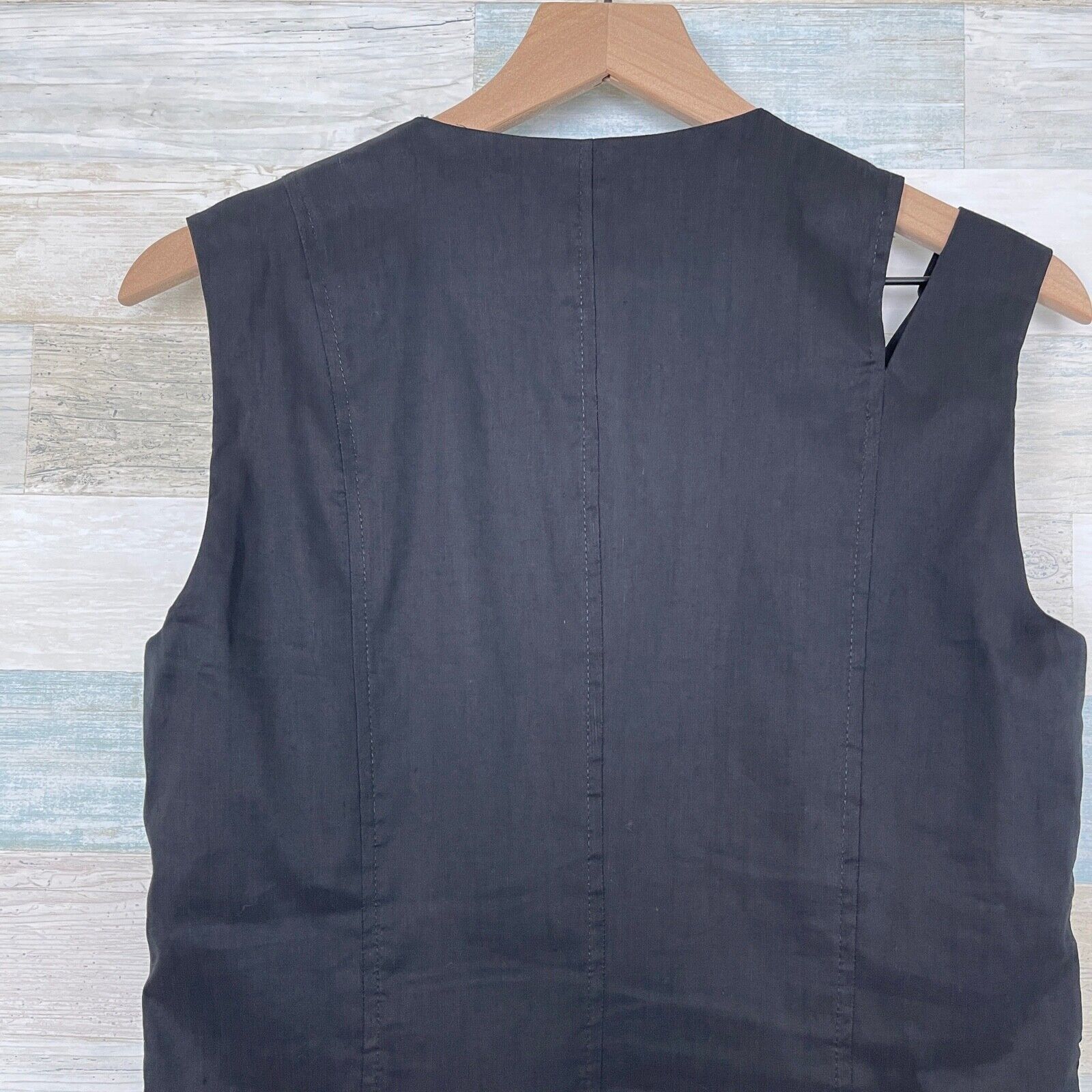 Sarah Pacini Sarah Pacini Linen Blend Asymmetric Dress Black Womens L Size L / US 10 / IT 46 - 5 Thumbnail