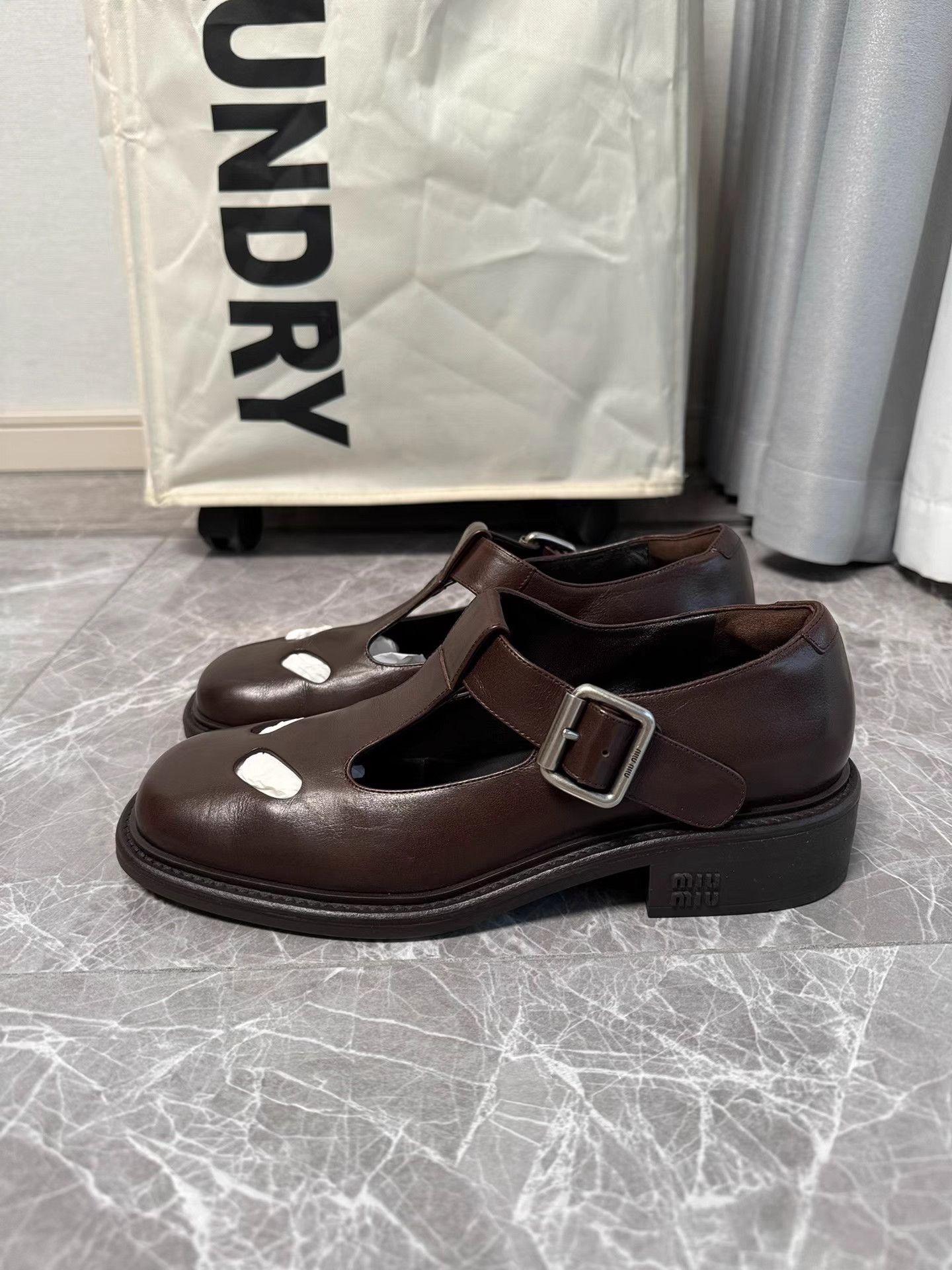 Miu Miu Miu Miu Cut-Out T-Strap Platform Mary Janes K6 Size US 7.5 / IT 37.5 - 1 Thumbnail
