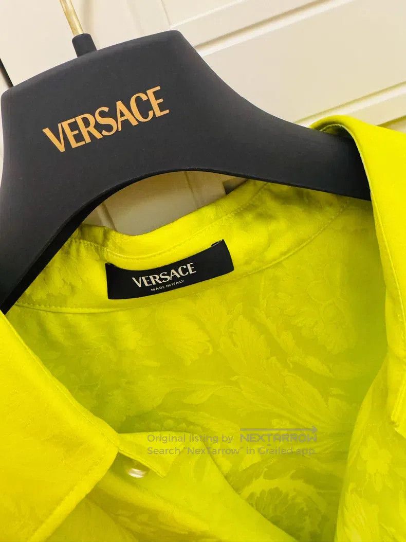 Versace Versace Fluorescent green baroque pattern long-sleeved shi Size US S / EU 44-46 / 1 - 2 Thumbnail