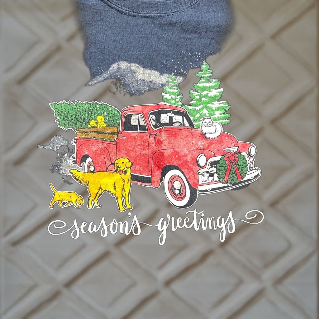 Gildan Gildan Shirt Mens Large Ultra Cotton Christmas Blue Tee Xmas Crew Neck Long Sleeve Holiday Size US L / EU 52-54 / 3 - 1 Thumbnail