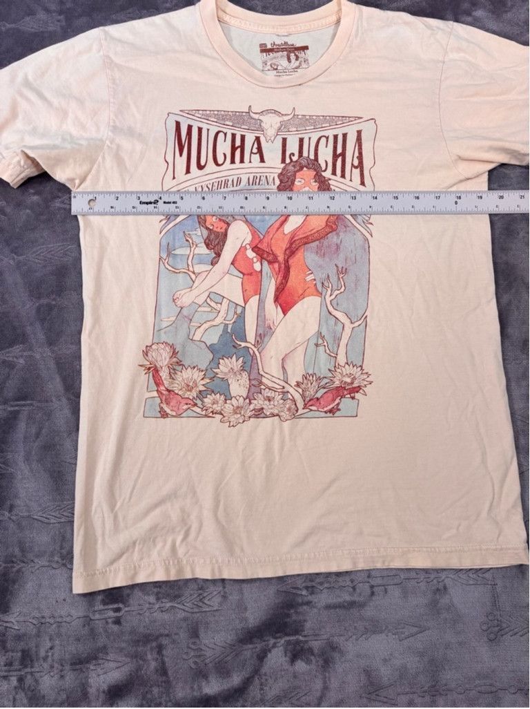 Threadless Men's Threadless Mucha Lucha Wrestling T-Shirt, M, Beige Size L / US 10 / IT 46 - 3 Thumbnail
