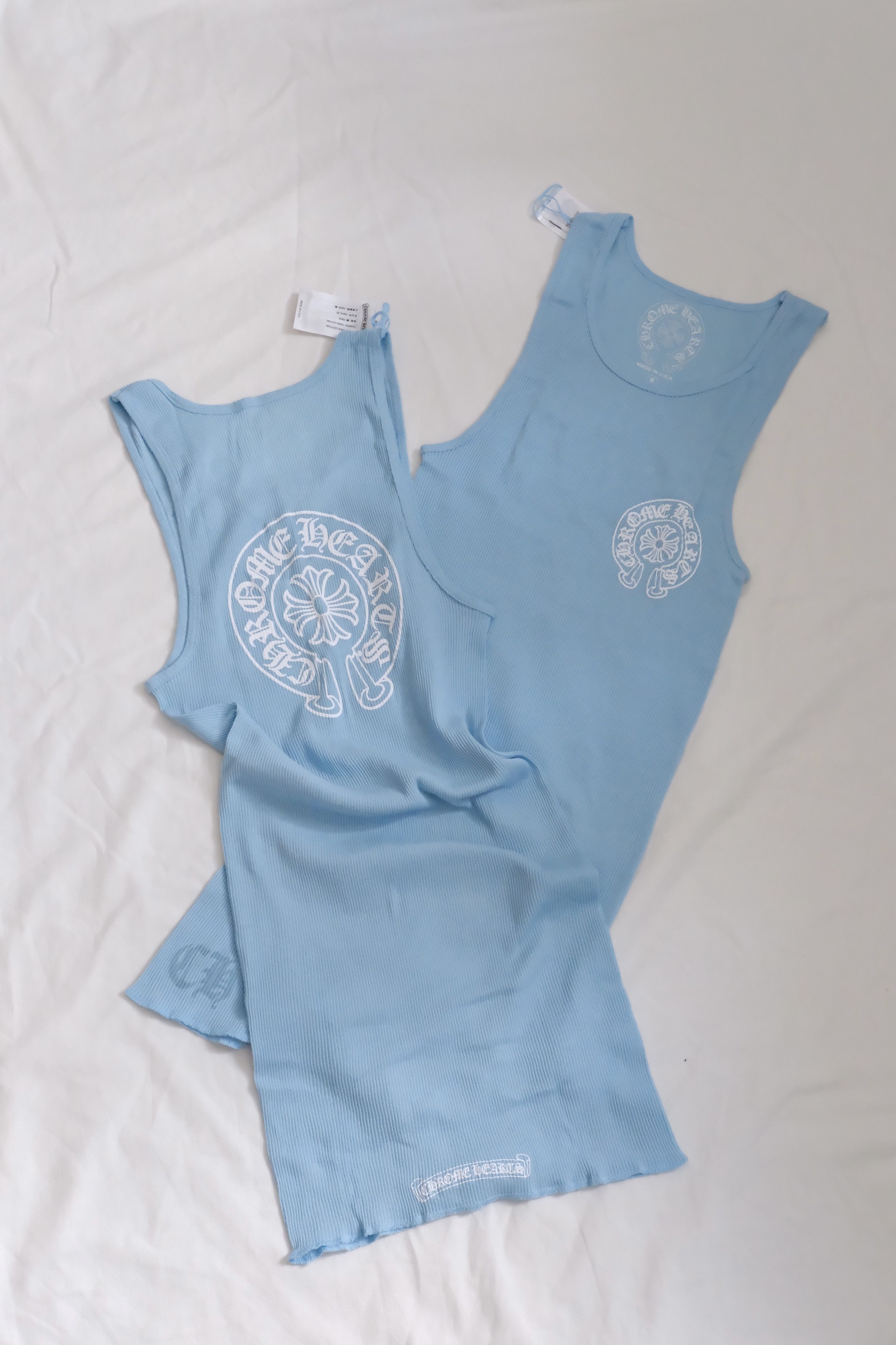 Chrome Hearts Horseshoe logo blue tank top Size S / US 4 / IT 40 - 1 Thumbnail