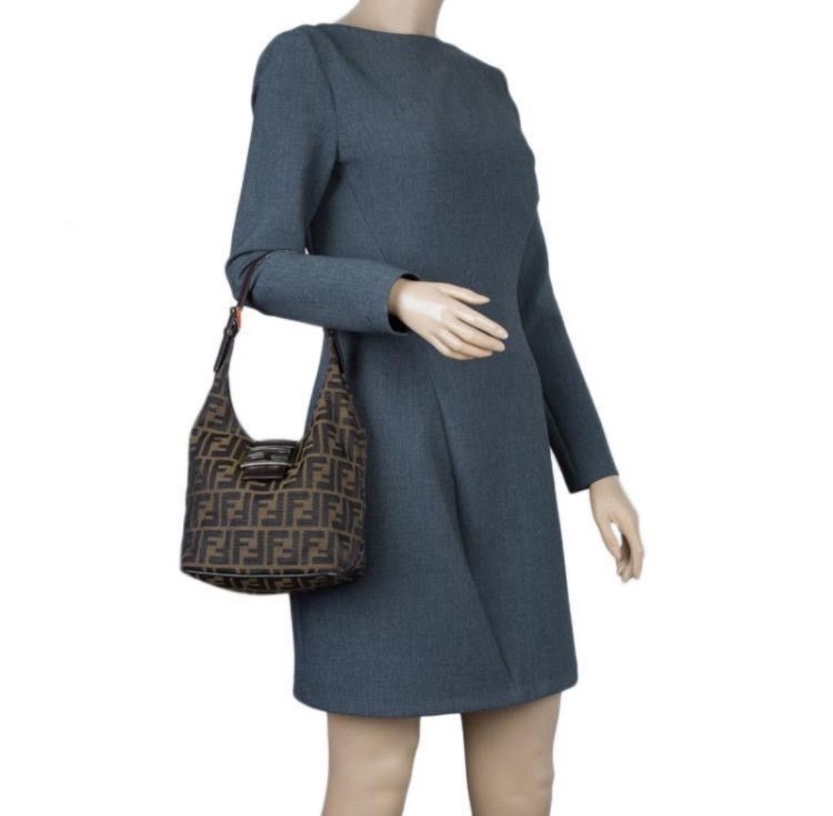 Fendi Authentic FENDI Tobacco Zucca Canvas Mia Hobo Bag Size ONE SIZE - 23 Thumbnail