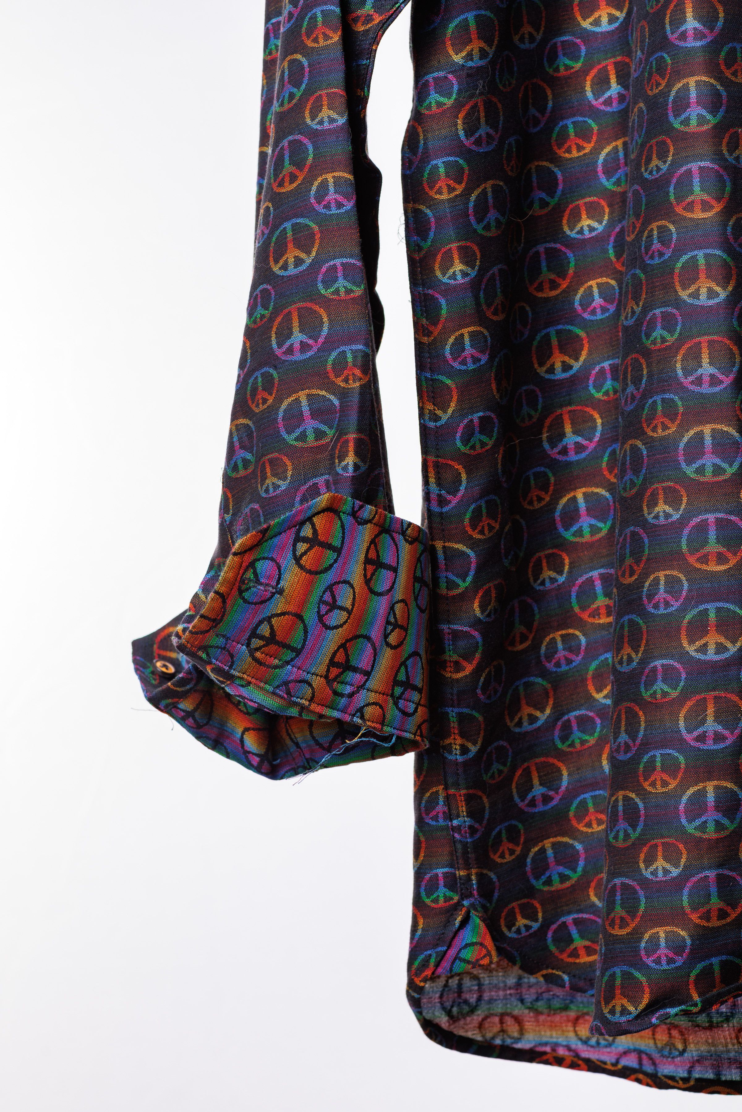 Luchiano Visconti Visconti “Peace” Dress Shirt – XL, Rainbow Contrast Cuffs Size US XL / EU 56 / 4 - 5 Thumbnail