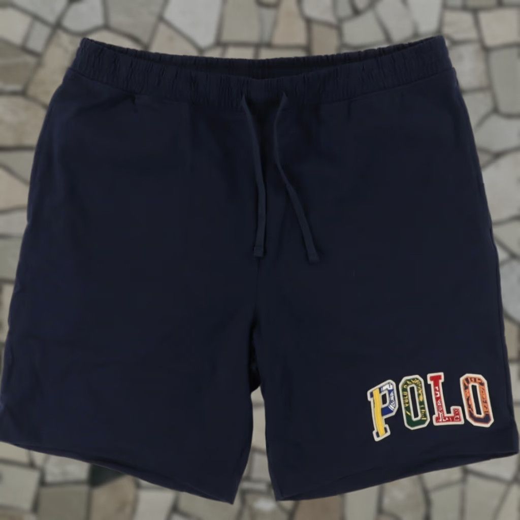 Polo Ralph Lauren VINTAGE Polo Ralph Lauren Varsity Letter Sweat Shorts Navy Men's 1XB Size US XL / EU 56 / 4 - 1 Thumbnail