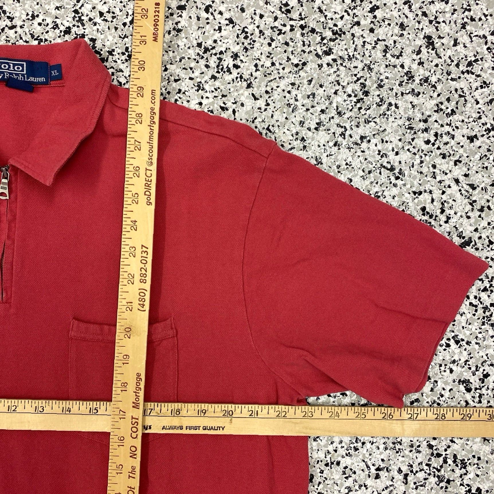 Polo Ralph Lauren VINTAGE Polo Ralph Lauren Red Quarter Zip Short Sleeve Polo Shirt XL Mens Size US XL / EU 56 / 4 - 2 Thumbnail