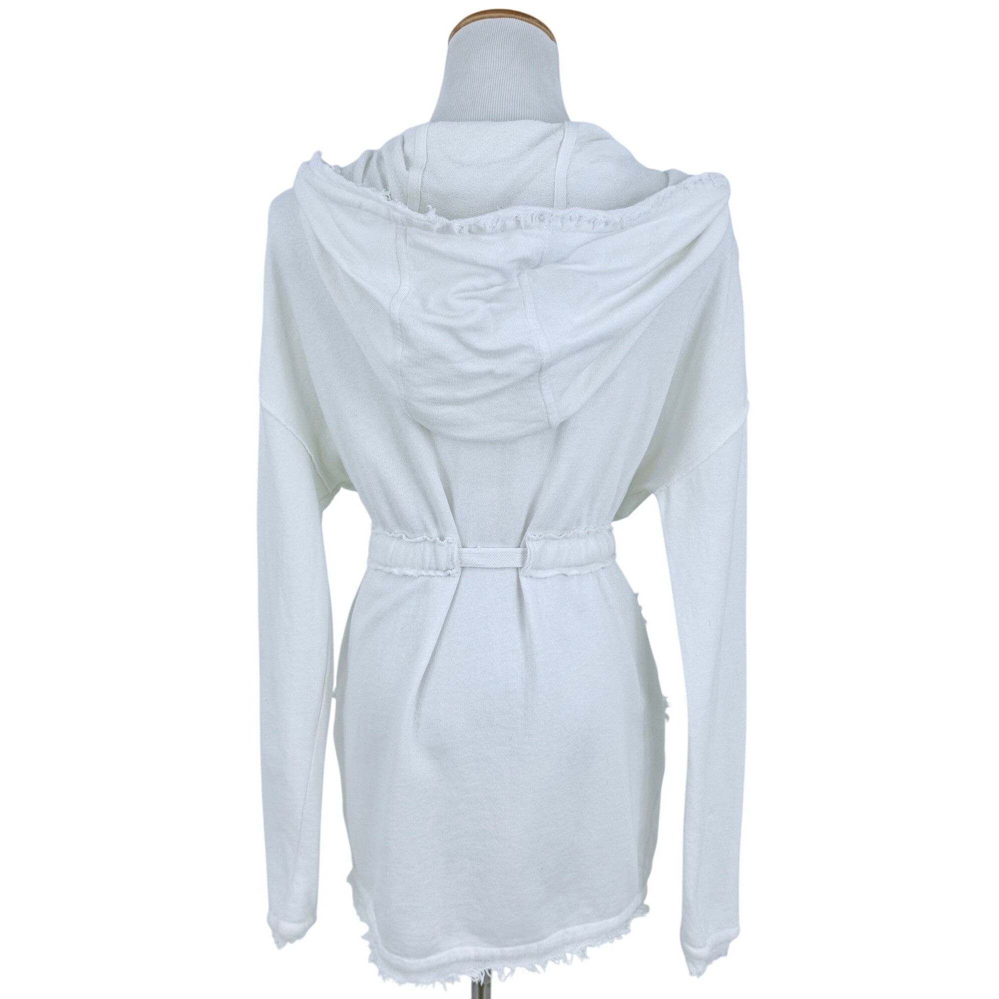 Free People Free People Ivory French Terry Relaxed Hooded Wrap Cardigan Size XS / US 0-2 / IT 36-38 - 8 Thumbnail