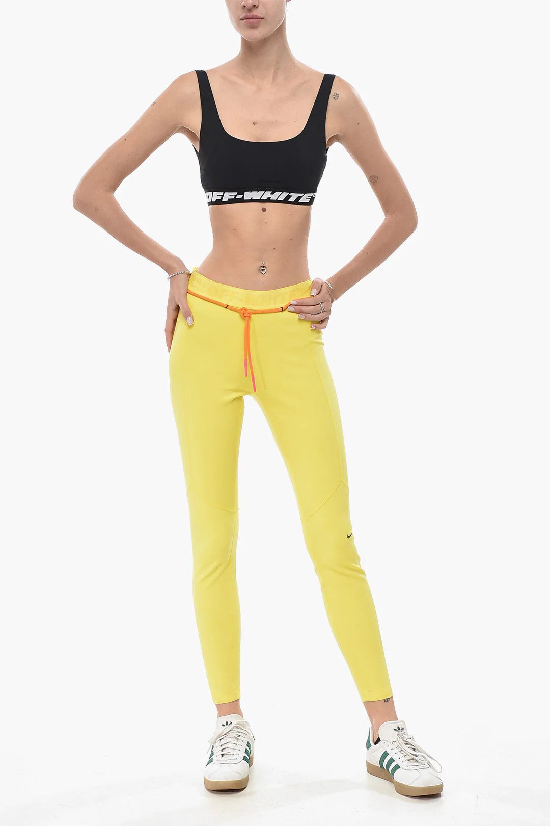 Nike × Off-White og1mm0426 Technical Fabric Leggings in Yellow Size 28" / US 6 / IT 42 - 4 Thumbnail