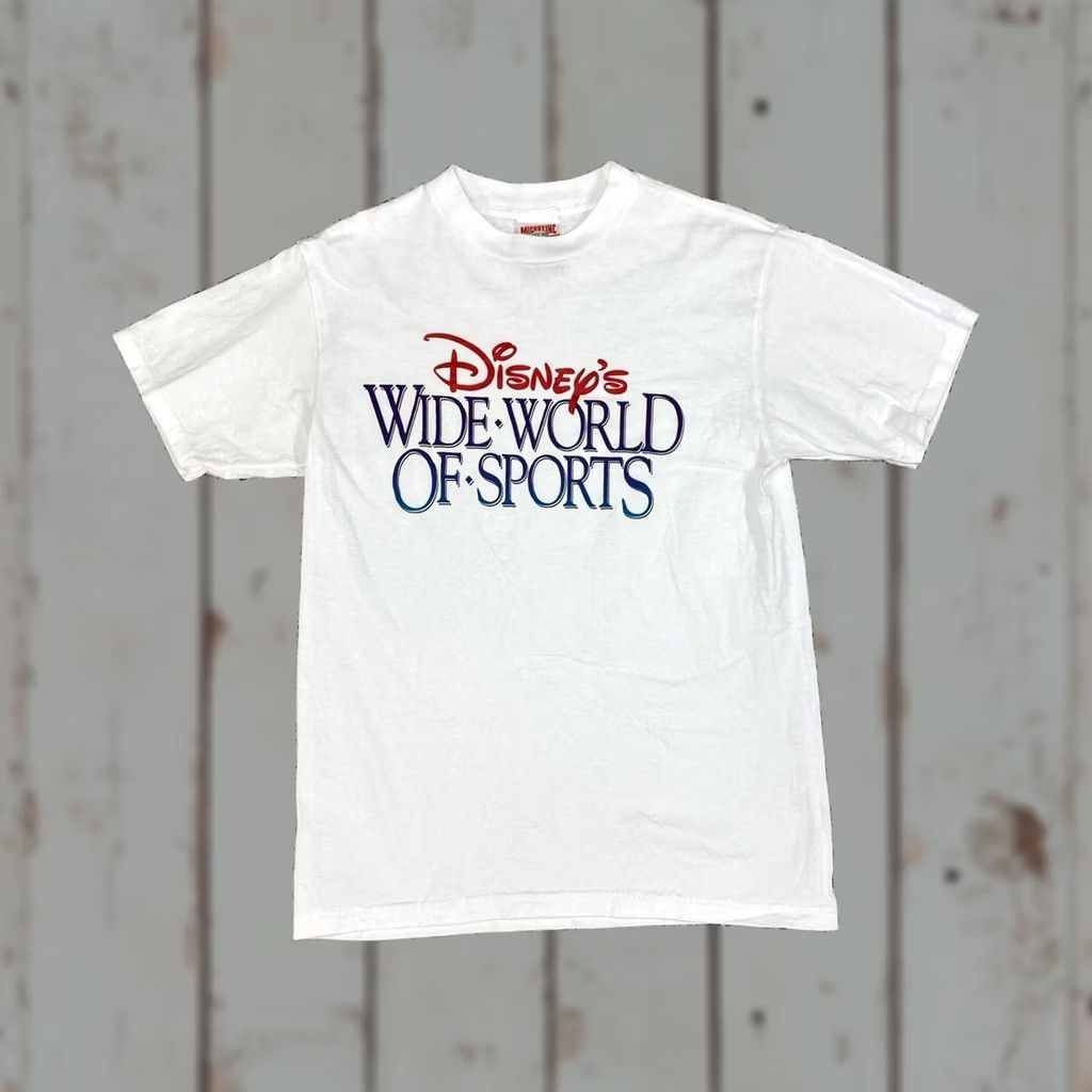 Disney VINTAGE 90s Walt Disney World Mickey Mouse Wide World of Sports T-shirt M White Mens Short Sleeve Cotton Disney Shirt Size US M / EU 48-50 / 2 - 1 Thumbnail