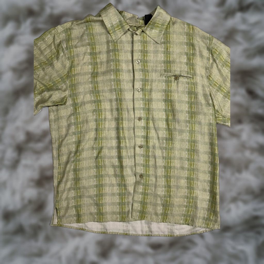 Vintage Direction Silk Shirt Men’s 2XL Green Button-Up Short Sleeve Casual Size US XXL / EU 58 / 5 - 1 Thumbnail