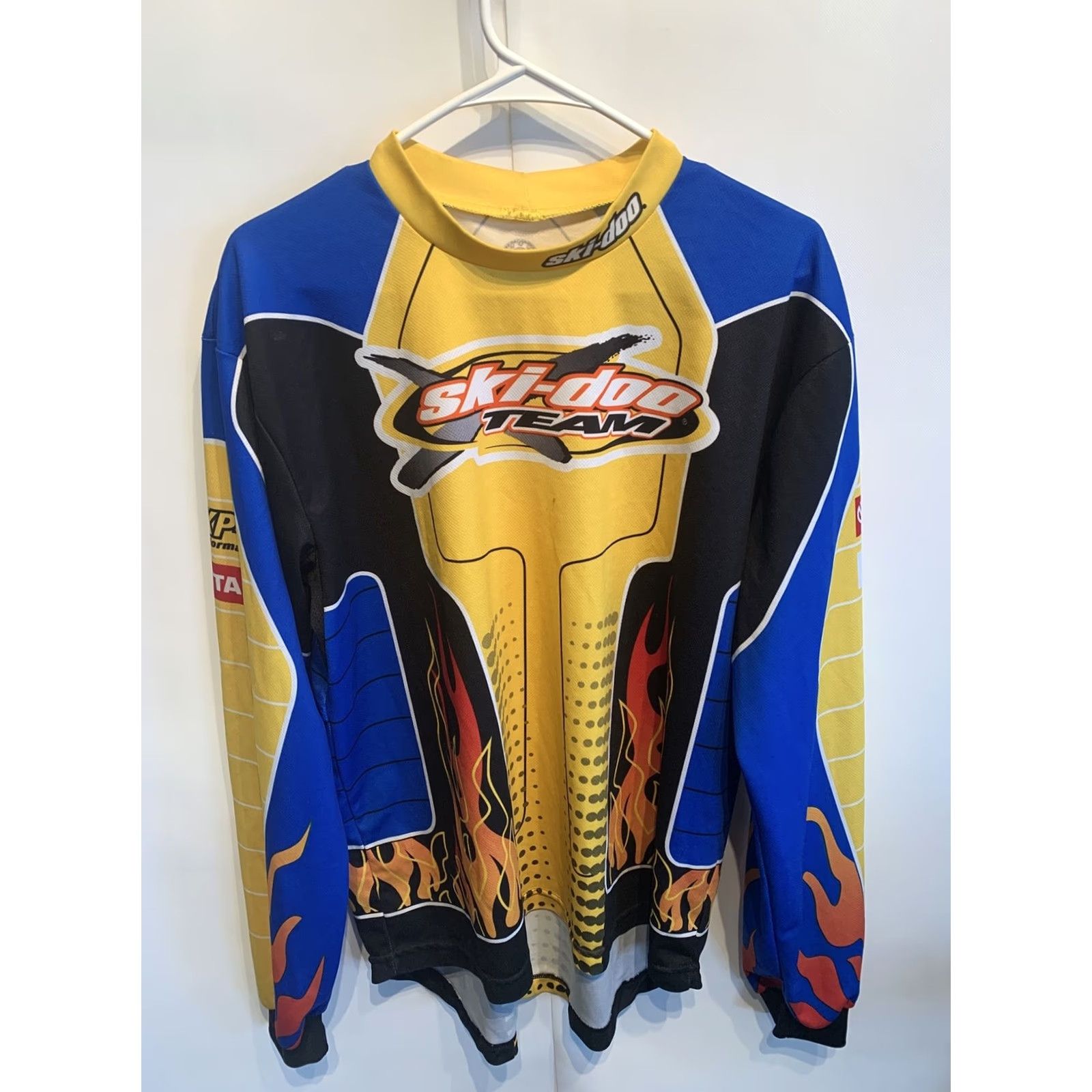 Gloverall VINTAGE Ski Doo Rotax All Over Print FLAMES Snowmobile Racing Jersey Mens M Size US M / EU 48-50 / 2 - 2 Thumbnail