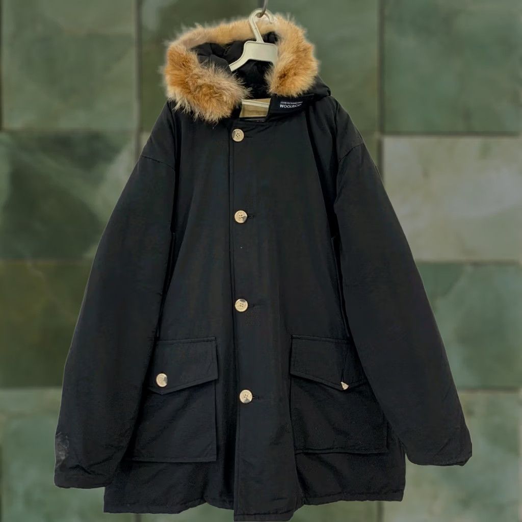 Vintage Woolrich Arctic Parka XL Black Down Jacket Fur Hood Made In USA Men's Vtg #rm Size US XL / EU 56 / 4 - 1 Thumbnail