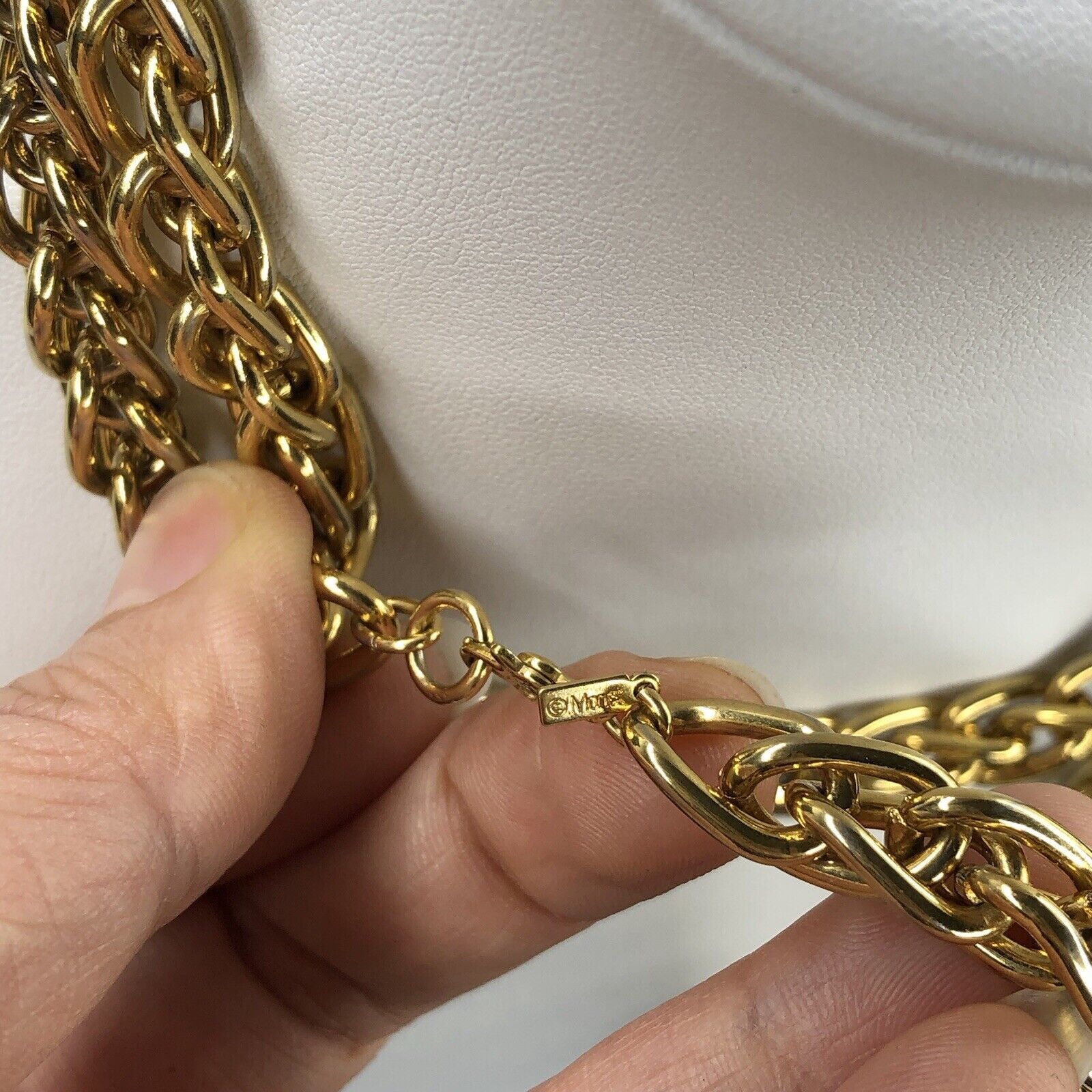 Monet Y2K Monet Signed Gold Tone Rope Link 9mm Thick Chain 36" Size ONE SIZE - 4 Thumbnail