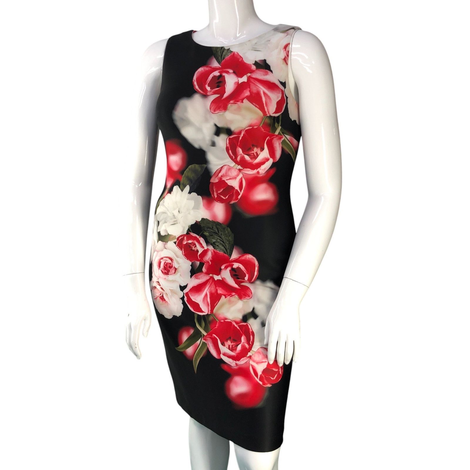 Calvin Klein Calvin Klein Size 10 Dress Scuba Roses Sleeveless Career Size L / US 10 / IT 46 - 1 Thumbnail