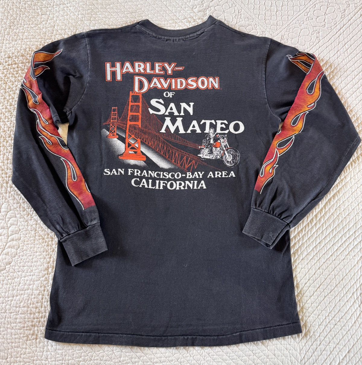 Harley Davidson Vintage ‘80s Harley Davidson flames longsleeve Size US M / EU 48-50 / 2 - 2 Thumbnail