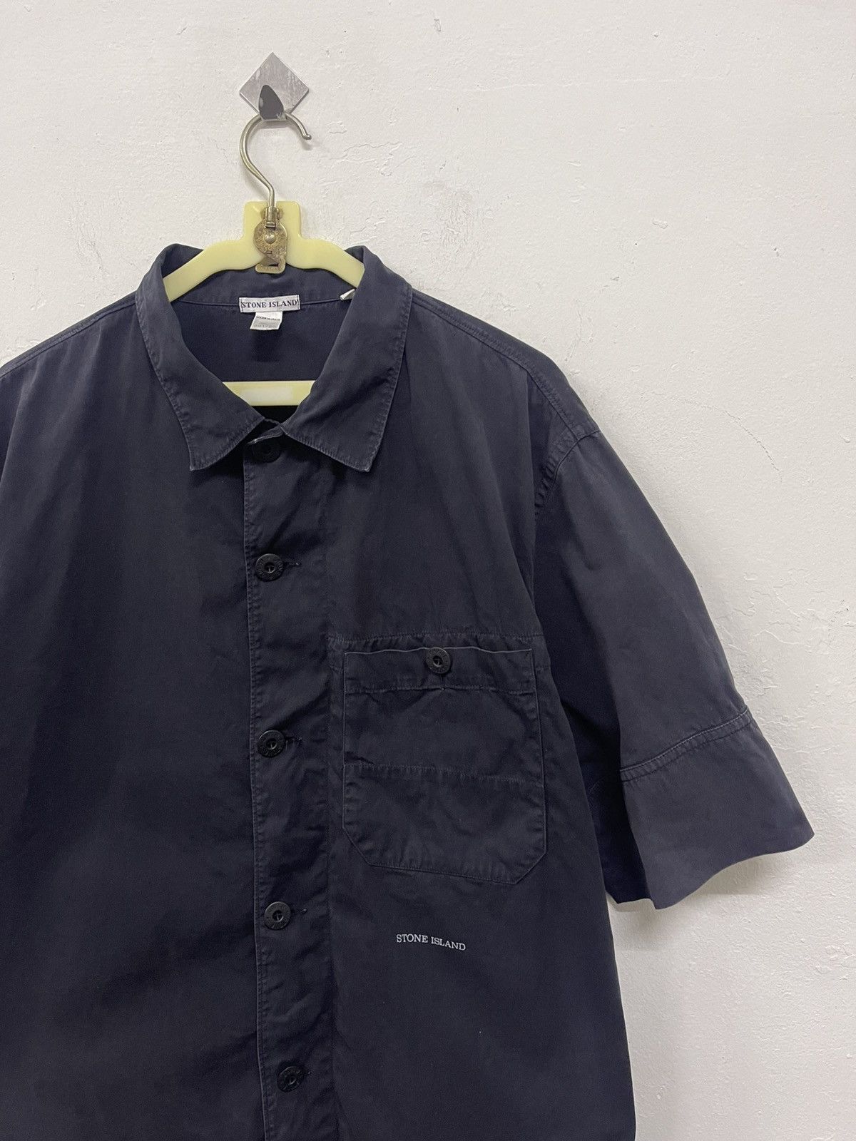 Stone Island Stone Island Button Ups shirt navy color Size US XL / EU 56 / 4 - 2 Thumbnail