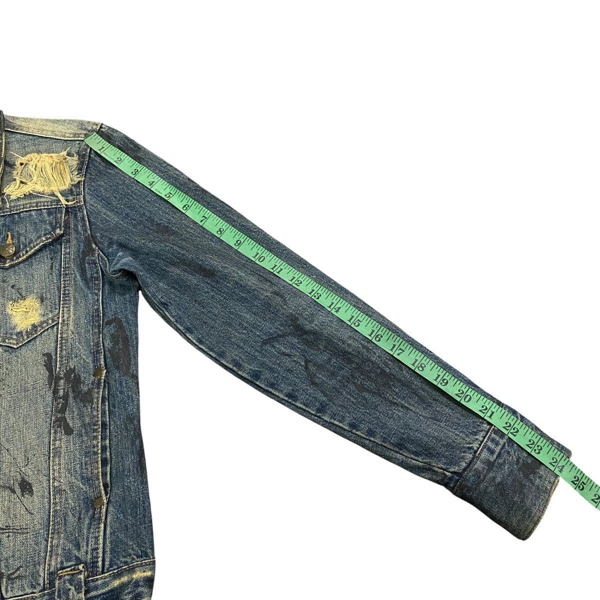 Japanese Brand Vintage Midas Painted Distressed Denim Button Jacket Size S / US 4 / IT 40 - 19 Thumbnail