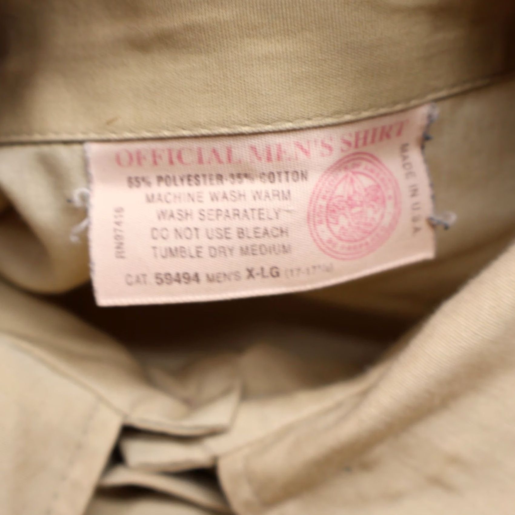 Vintage Boy Scouts of America Shirt Men XL Beige Official Patches Scoutmaster Uniform Size US XL / EU 56 / 4 - 7 Thumbnail