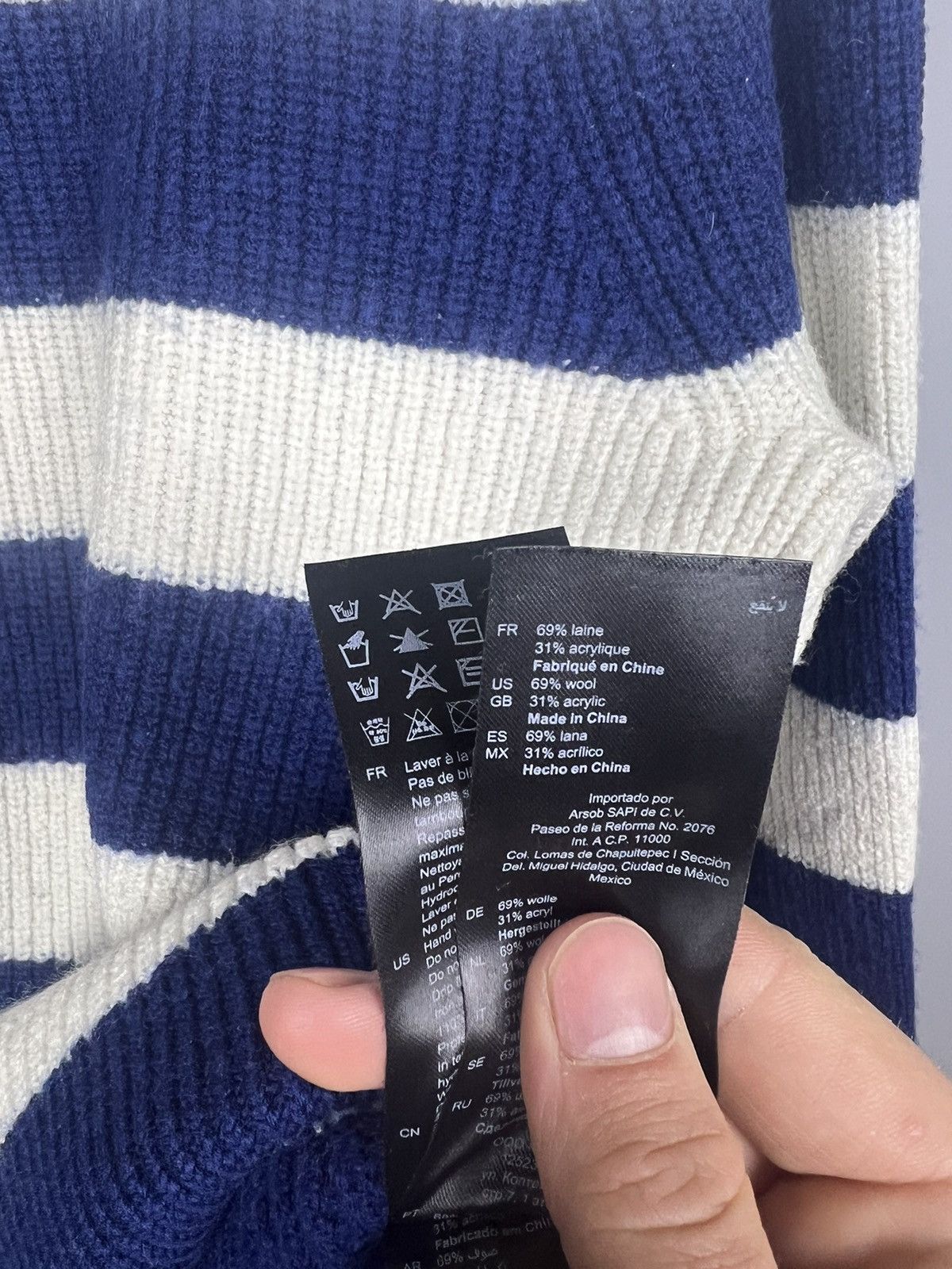 Designer × Sandro Sandro Johnny Wide Striped Crewneck Sweater Size L / US 10 / IT 46 - 6 Thumbnail