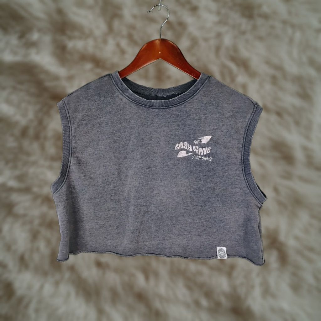 H&M H&M Sweatshirt Shirt Womens Sleeveless Cropped Size S Gray Pullover Casual Vintage No Size S / US 4 / IT 40 - 1 Thumbnail