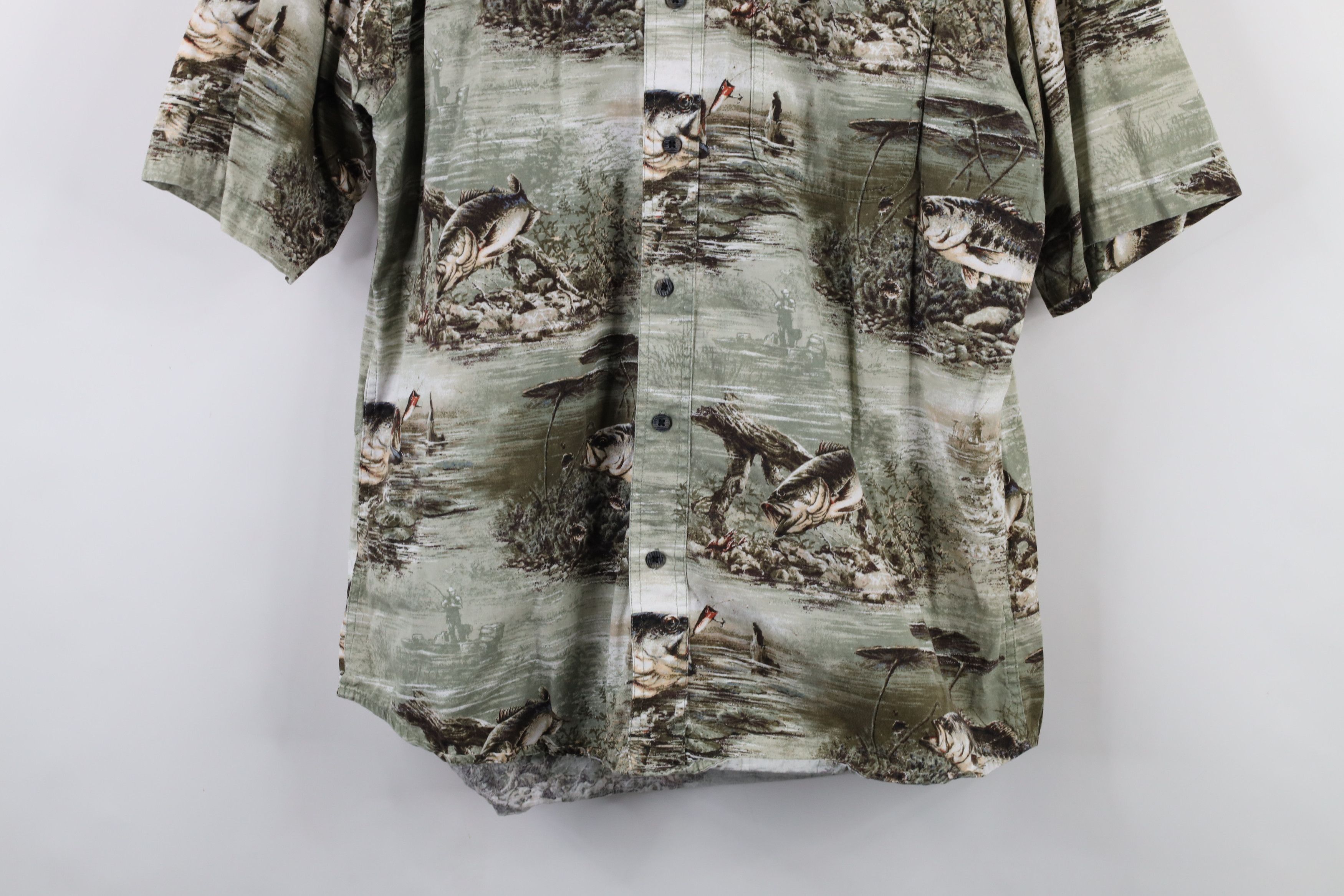 Vintage Vintage 90s Streetwear Fishing All Over Print Button Shirt Size US L / EU 52-54 / 3 - 3 Thumbnail