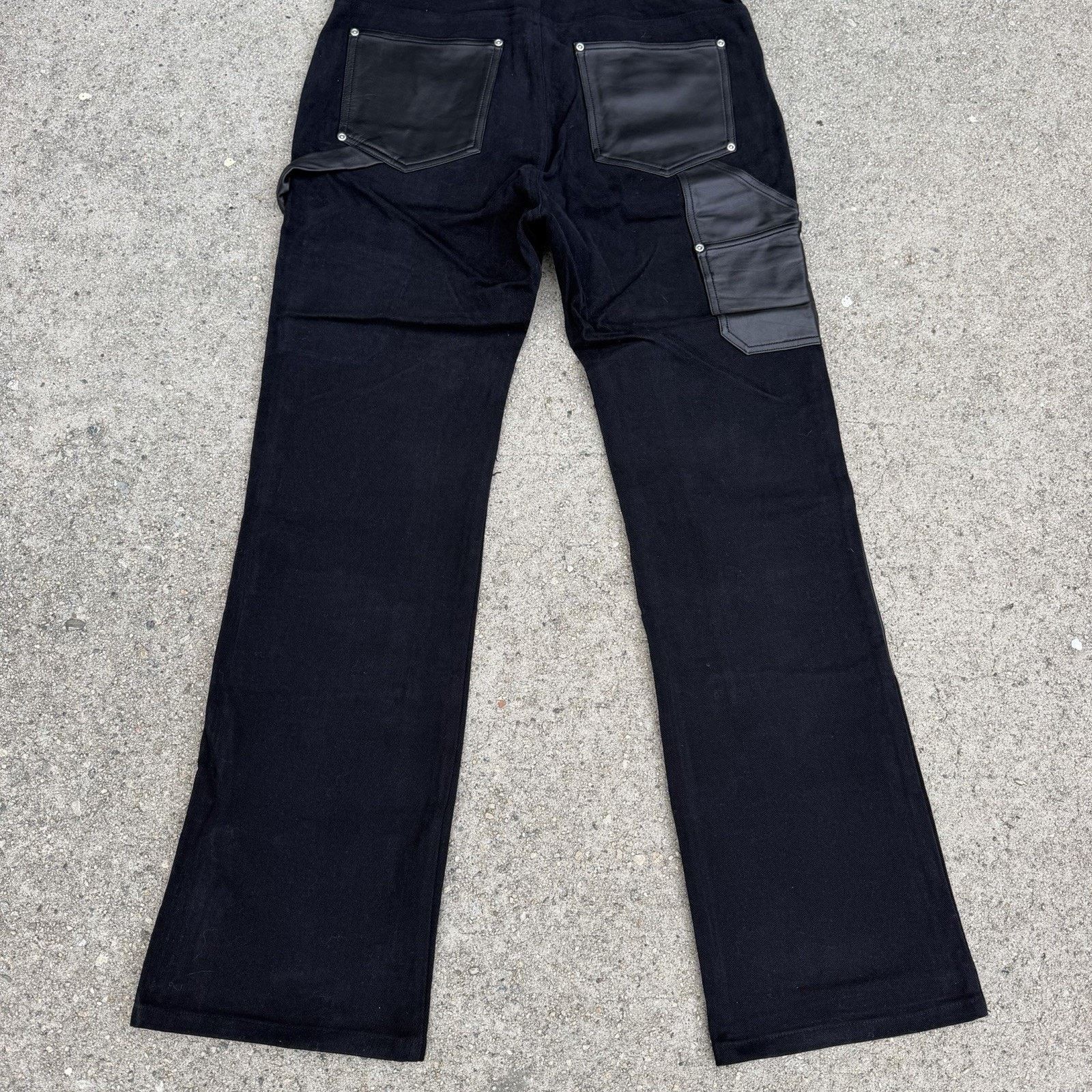 Acne Studios × K-Two Studios × Rick Owens NWT K-Two Studios Black Leather Carpenter Pants Large 34x32 Size US 34 / EU 50 - 6 Thumbnail