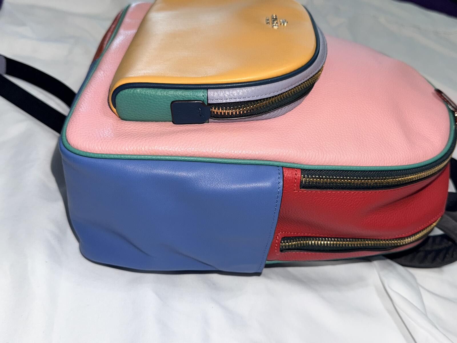 Coach Coach Court Backpack In Colorblock Gold/Powder-Pink-Multi Size ONE SIZE - 2 Thumbnail