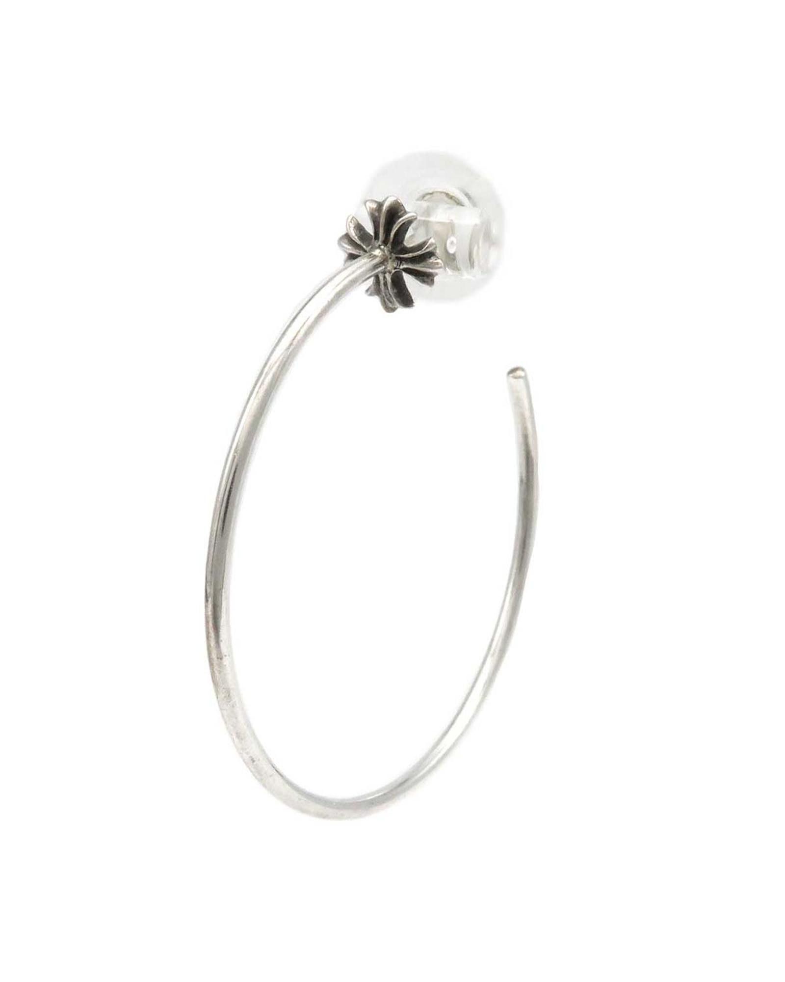 image of Chrome Hearts Silver Plus Hoop Single Earring 4.2-.2, Women's
