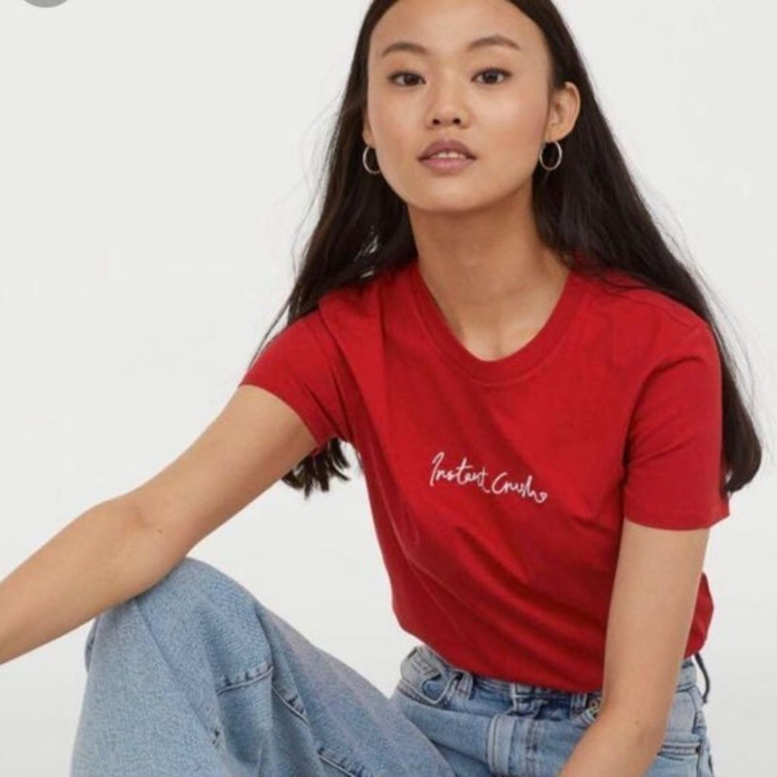 H&M Divided H&M Red Short Sleeve Graphic T-Shirt Size Large Size L / US 10 / IT 46 - 1 Thumbnail