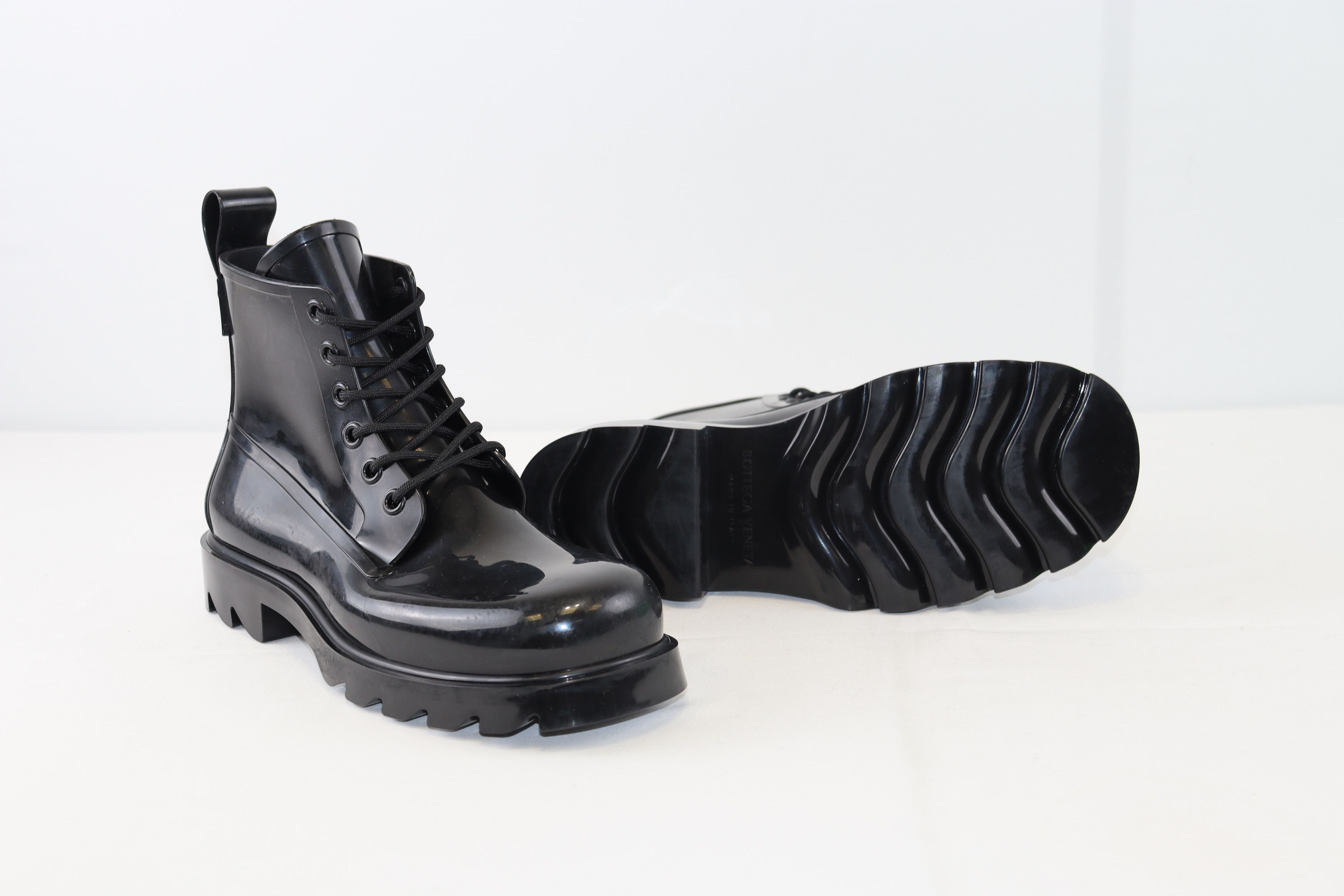 Bottega Veneta o1rshd1 Strider Shiny Rubber Boots in Black Size US 11 / EU 44 - 10 Thumbnail