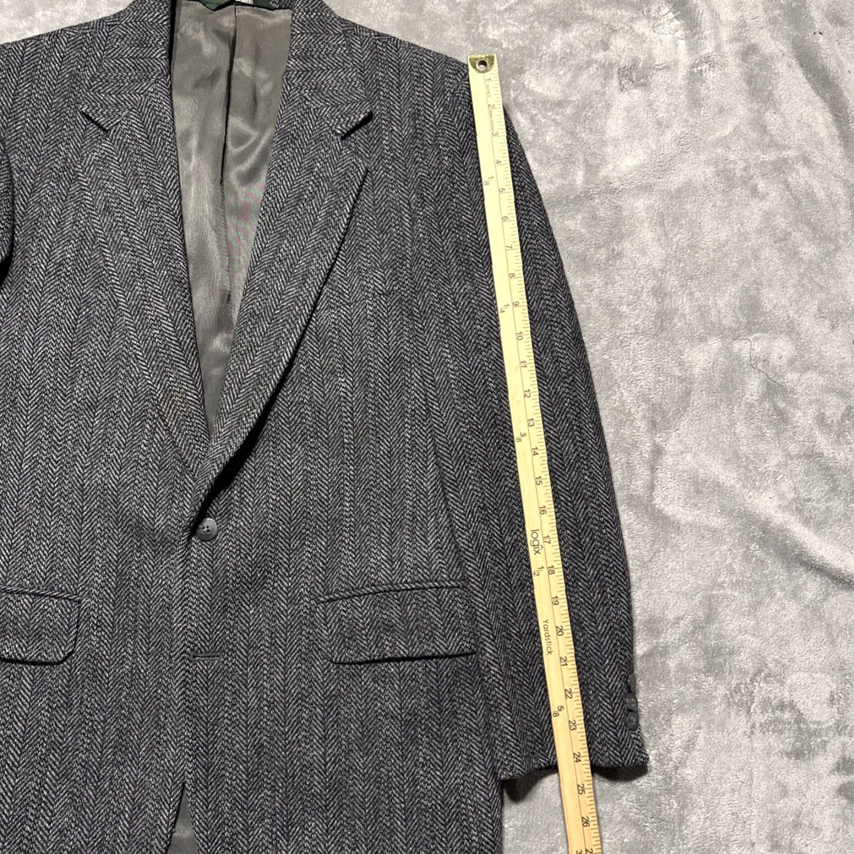 Harris Tweed VINTAGE Harris Tweed Sport Coat Men 40 Long Herringbone Blazer Wool Jacket Size 40R - 6 Thumbnail
