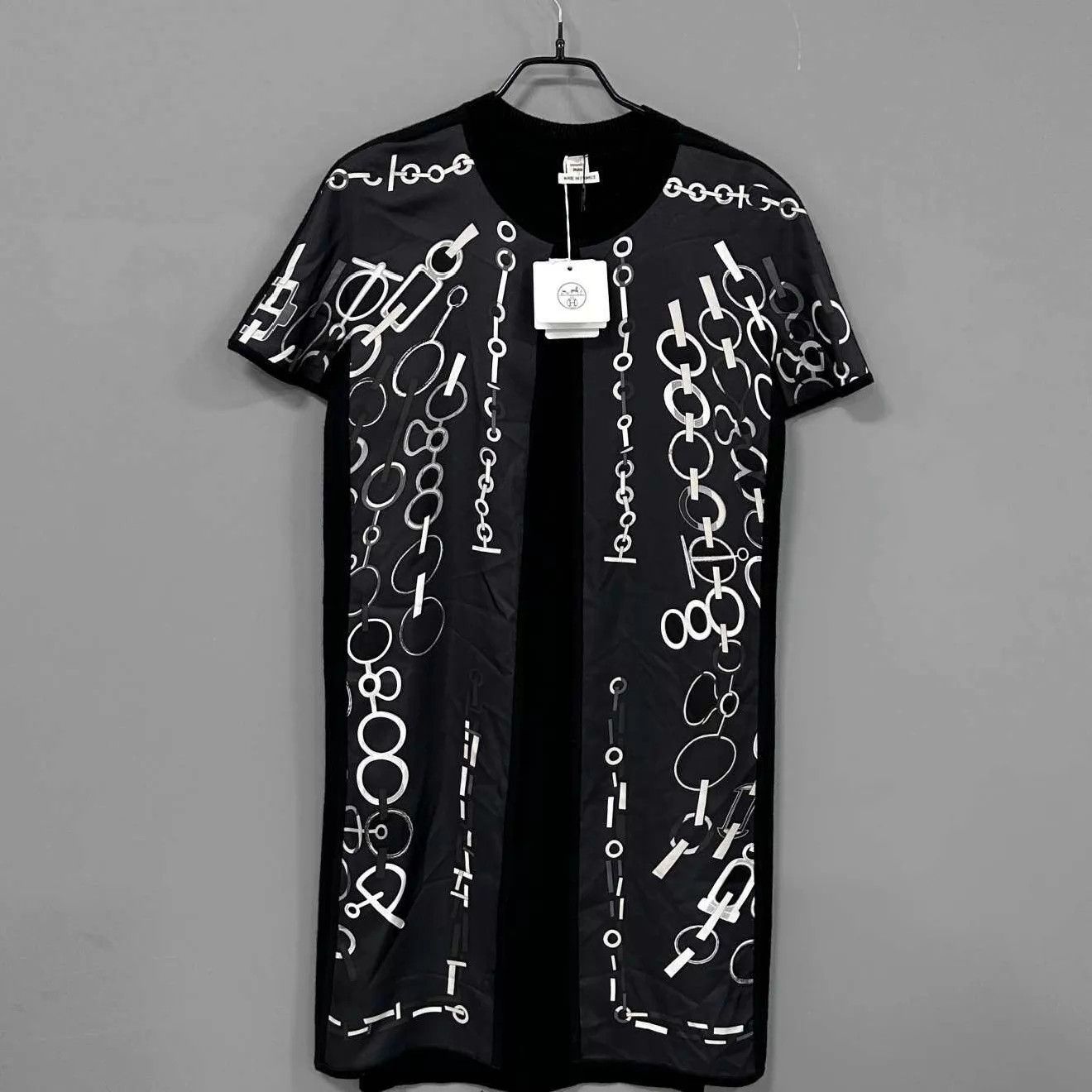 Hermes HERMES Chain Pattern Silk-Cashmere Women's Dress 38 Size S / US 4 / IT 40 - 1 Thumbnail