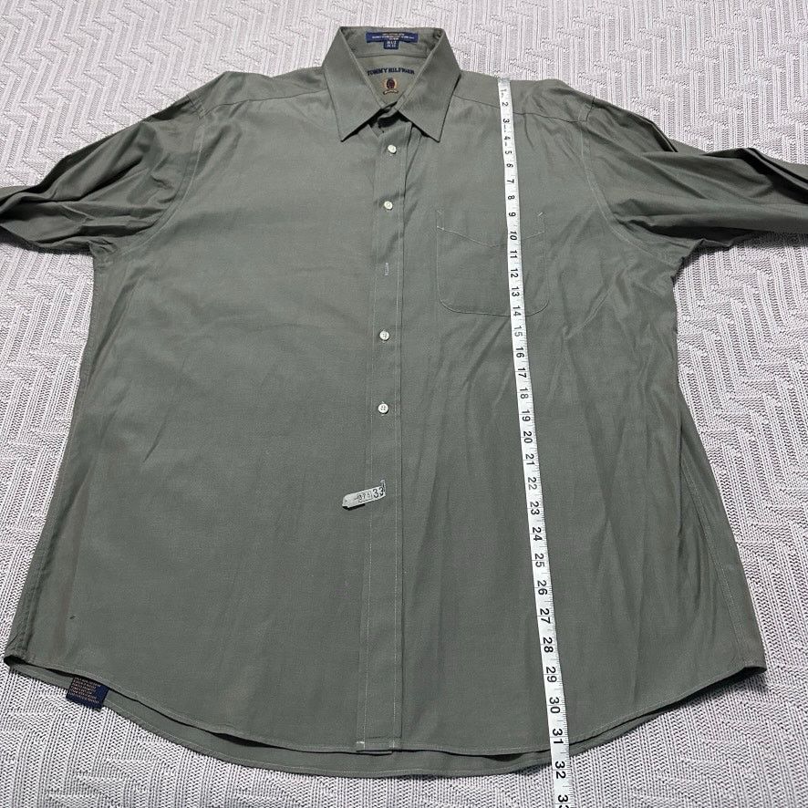 Tommy Hilfiger Vintage Tommy Hilfiger olive green button down 16.5 Size US L / EU 52-54 / 3 - 6 Thumbnail