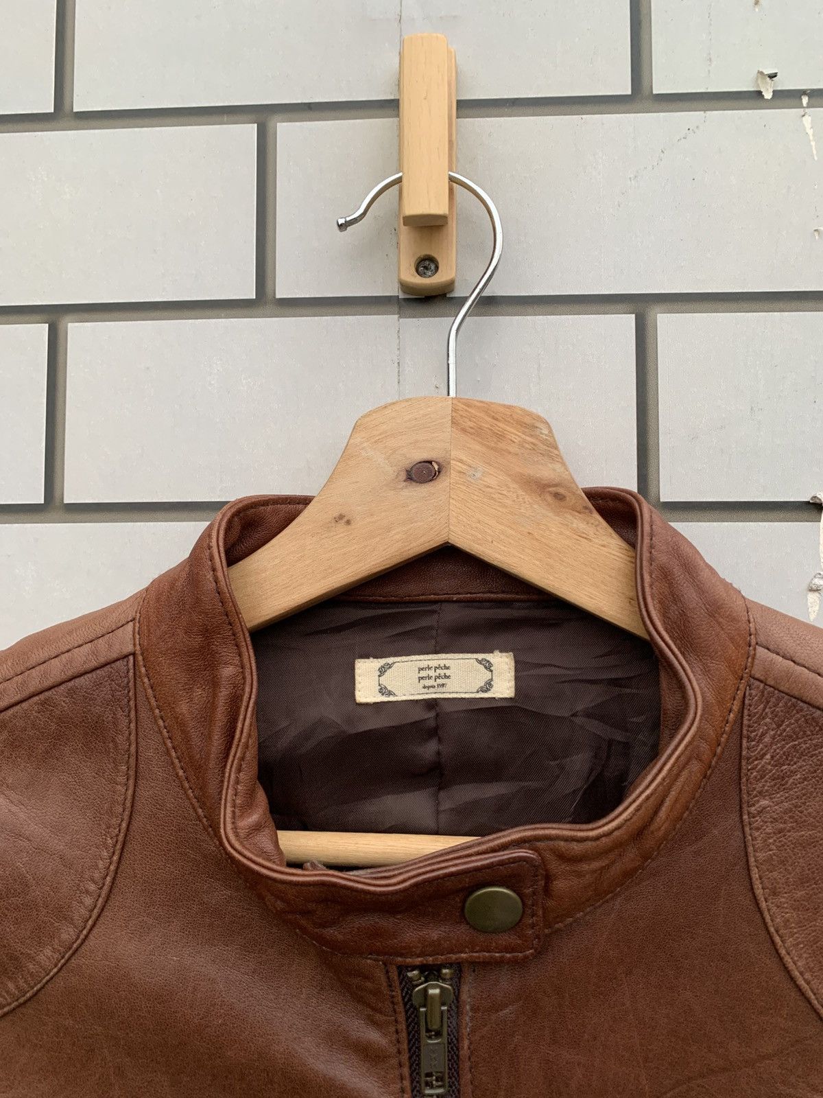 Japanese Brand Vintage Japanese Brand Perle Peche Leather Jacket Size S / US 4 / IT 40 - 20 Thumbnail