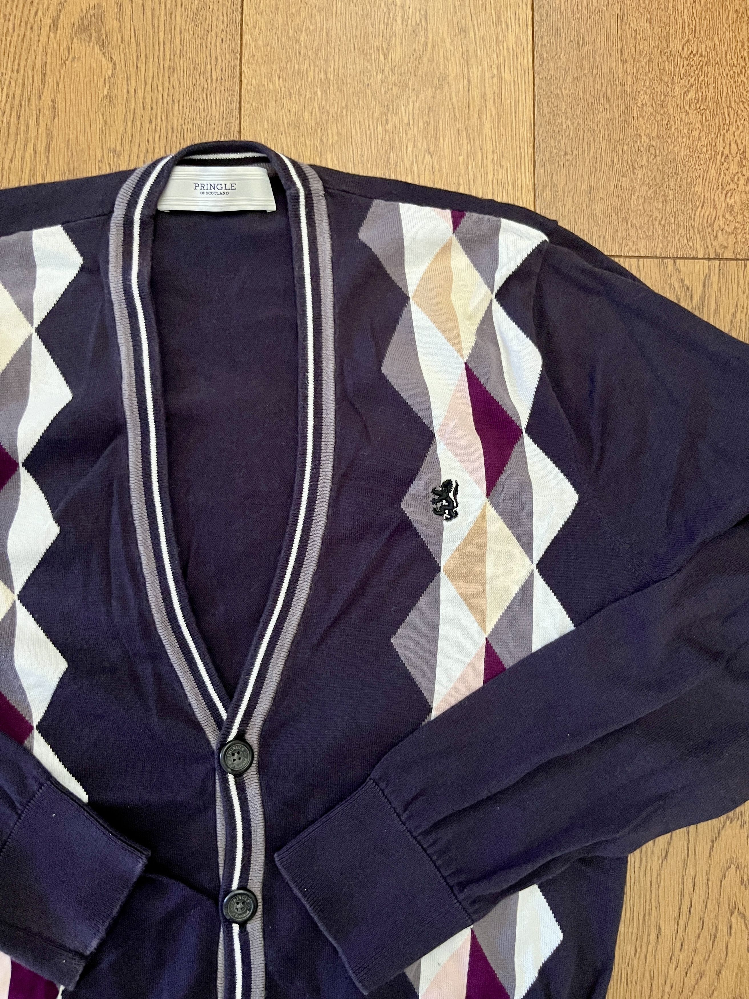 Pringle Of Scotland Pringle of Scotland Argyle Cotton Cardigan Sweater M Size US M / EU 48-50 / 2 - 1 Thumbnail
