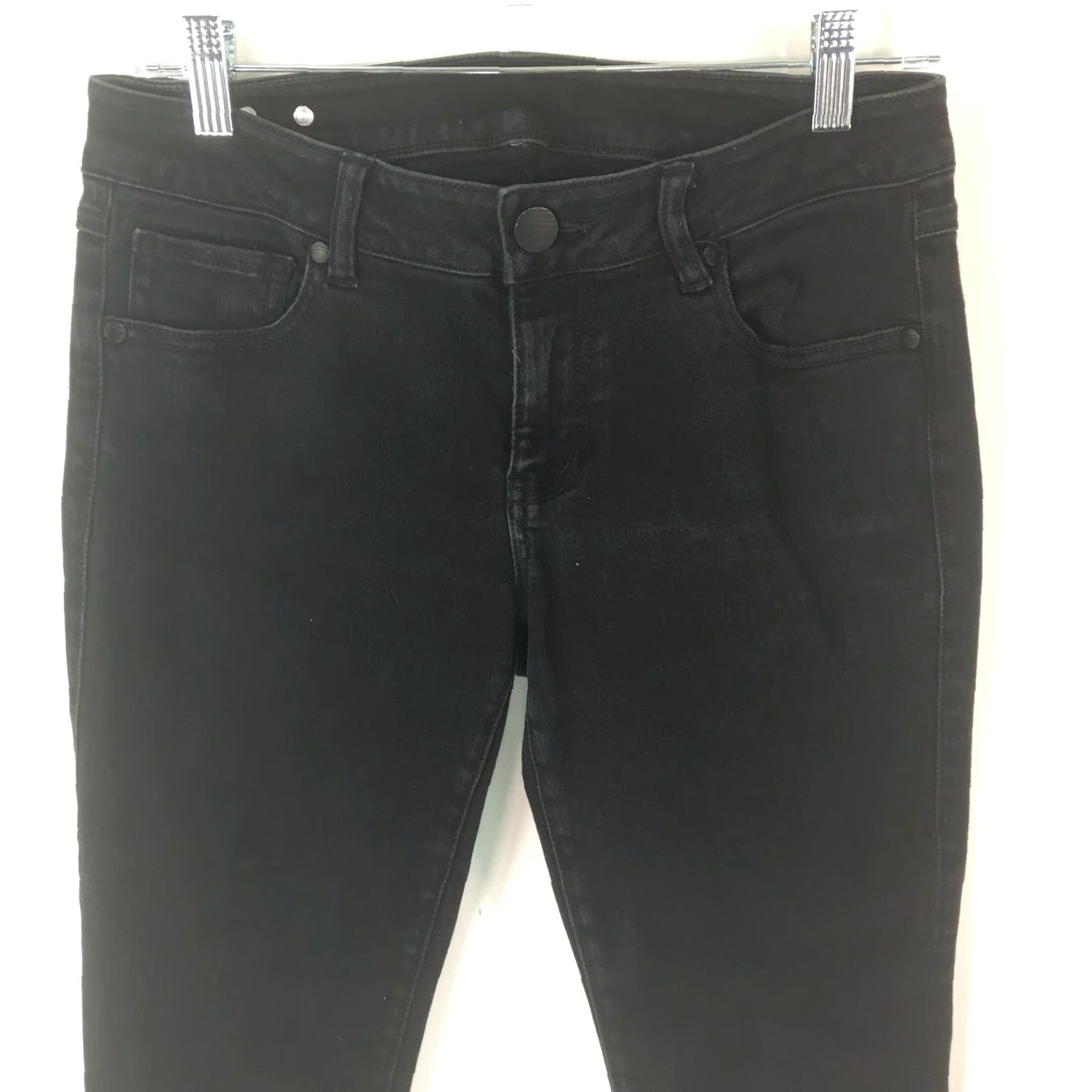 Denime NB Womens Jeans Straight Low Rise Regular Fit Black Denim Size 8 Size 30" / US 8 / IT 44 - 3 Thumbnail