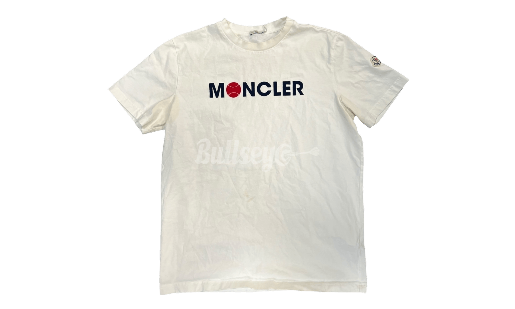 Moncler Flocked Logo White T-Shirt (PreOwned) Size US XL / EU 56 / 4 - 1 Thumbnail