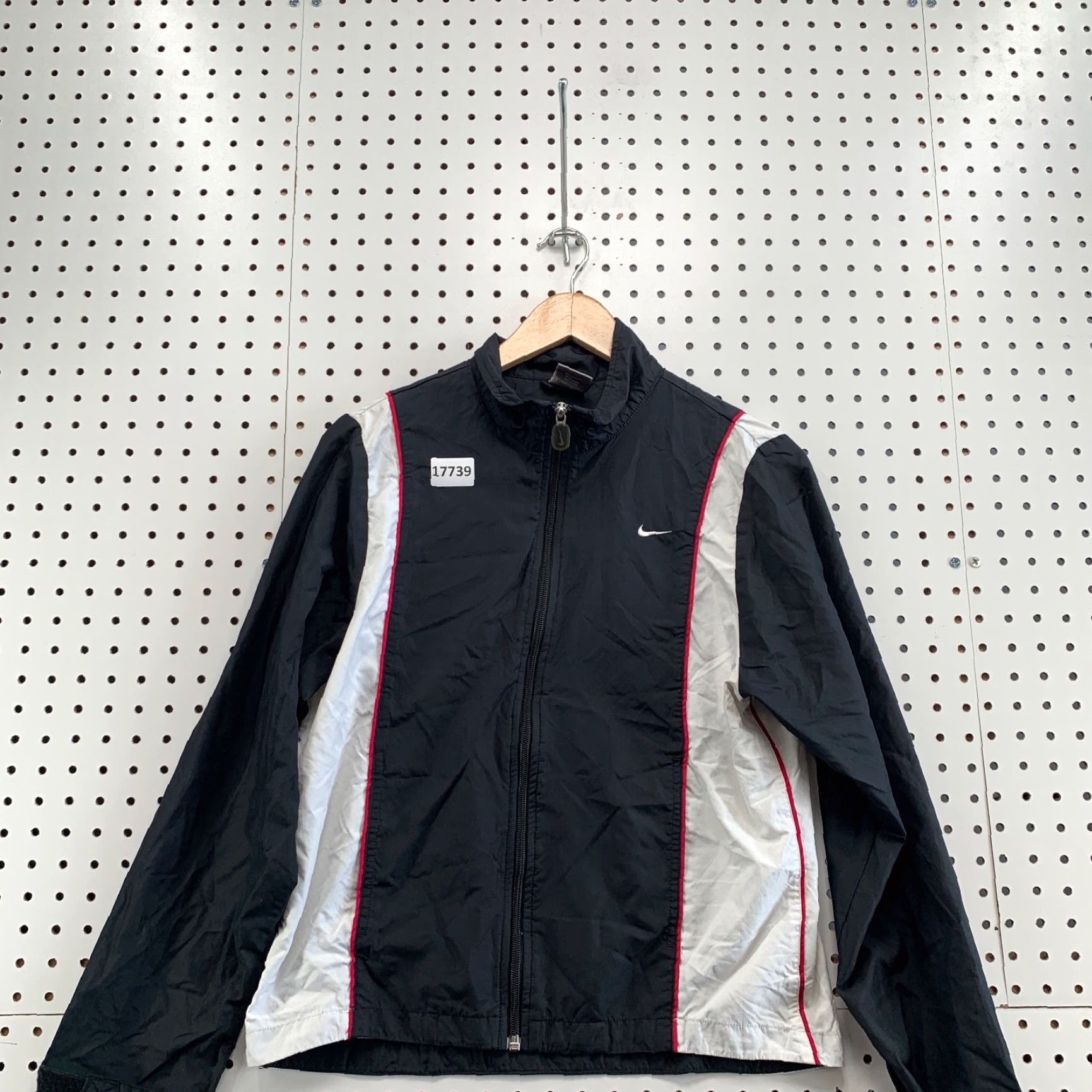Nike VTG Nike Windbreaker Lined Black Jacket Women M 90s Embroider Swoosh Silk Screen? Size M / US 6-8 / IT 42-44 - 6 Thumbnail