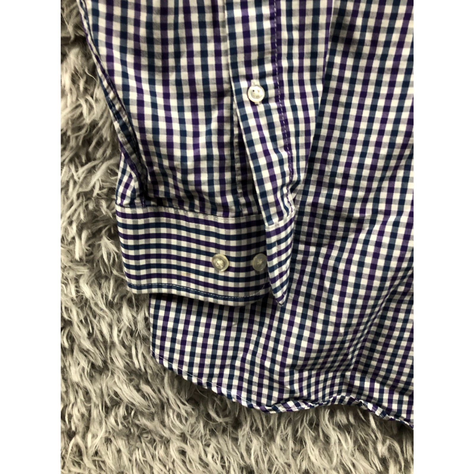 Vintage John Bartlett Shirt 16.5 32/33 Mens Blue Long Sleeve Spread Collar Plaid Shirt Size US XL / EU 56 / 4 - 2 Thumbnail