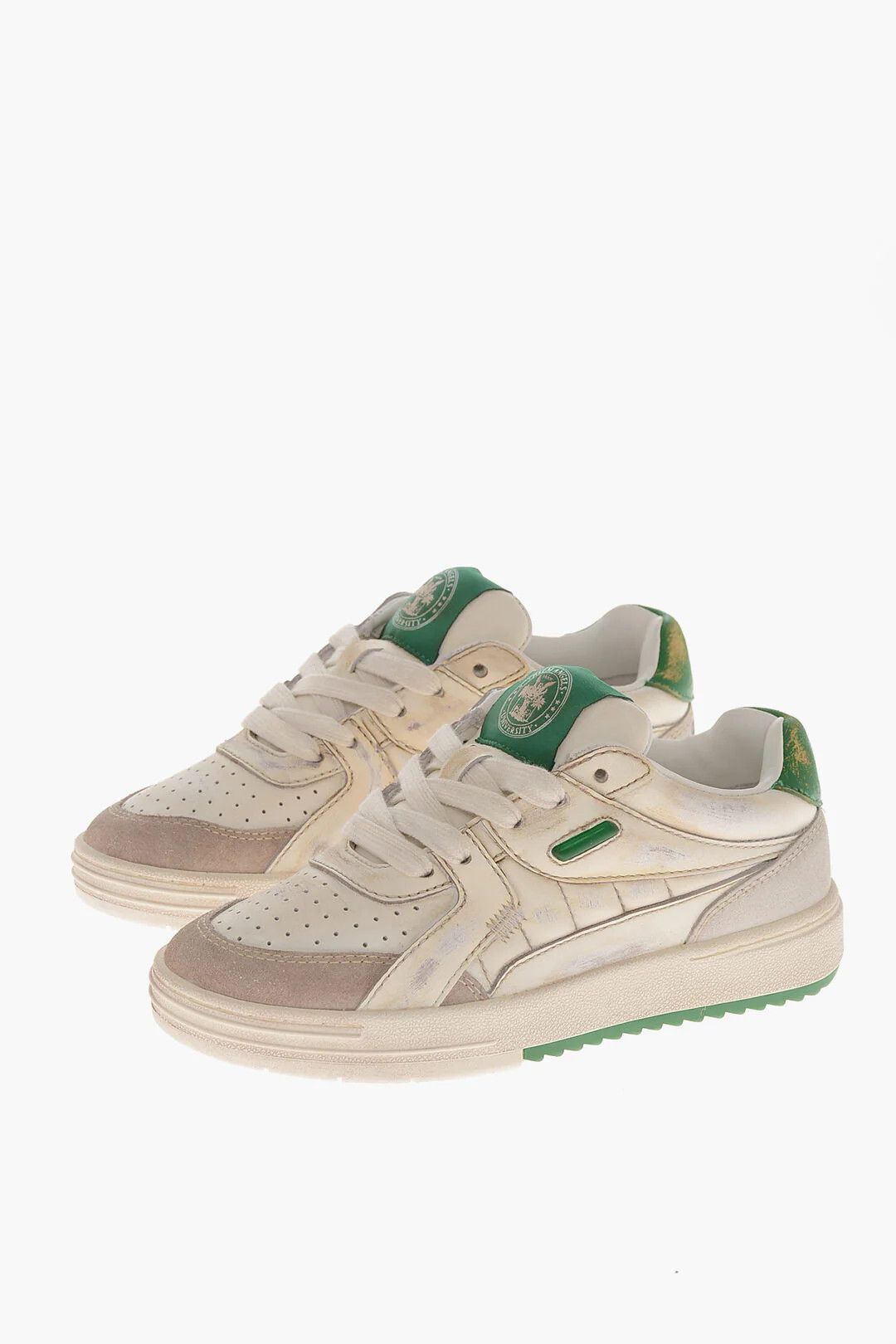 Palm Angels og1mm0326 Leather Low-Top Sneakers in White Size US 8 / IT 38 - 3 Thumbnail