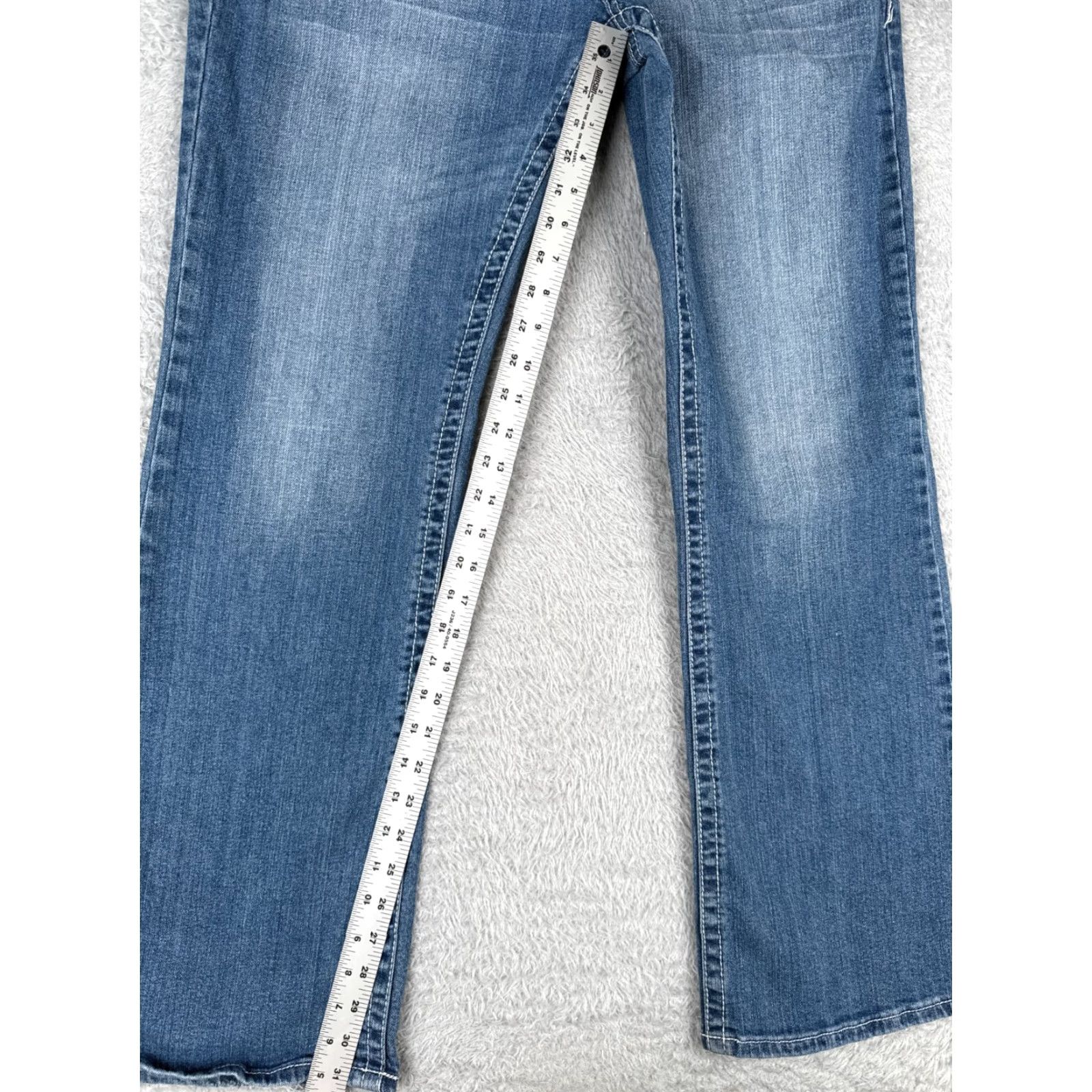 Vintage Maurices Jeans Blue Denim 13 L Low Rise Bootcut Flared 33x31 Cotton 5-Pocket Design Womens Jeans Size 34" / US 12 / IT 48 - 7 Thumbnail