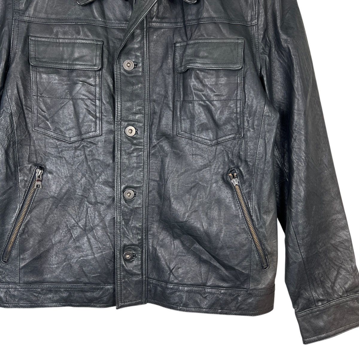 Japanese Brand Vintage Houston PigSkin Leather Trucker Jacket Union Made Size US M / EU 48-50 / 2 - 6 Thumbnail