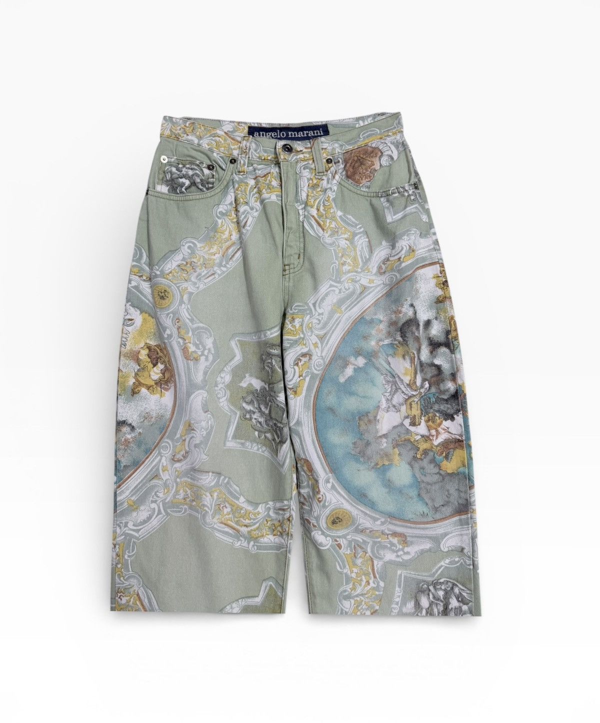 Roberto Cavalli Vtg🔥Angelo Marani Baroque Printed Denim Pant Size US 29 - 3 Thumbnail