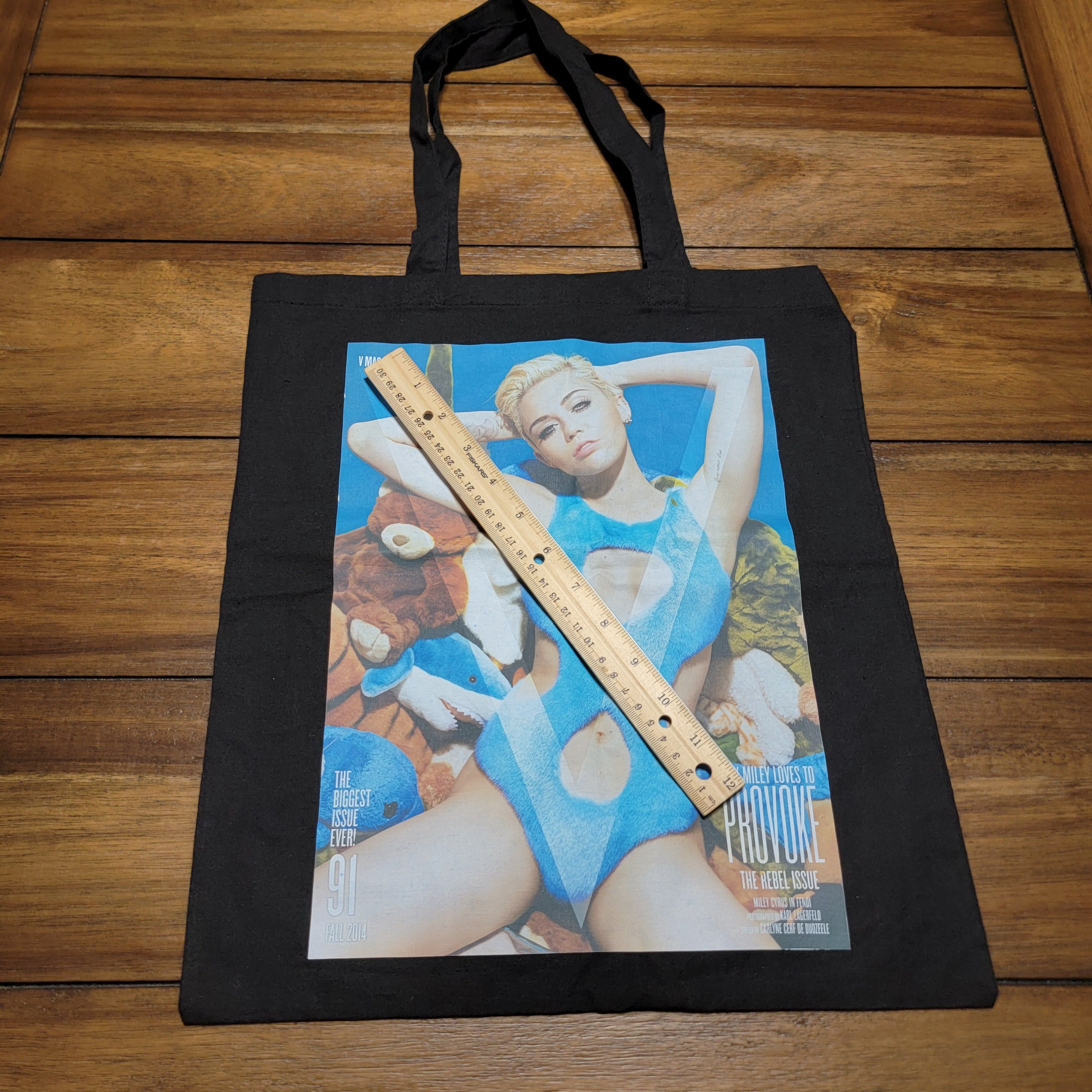 Other Miley Cyrus on V-Magazine Cover 100% Cotton Tote 16" X 14.5" Size ONE SIZE - 5 Thumbnail